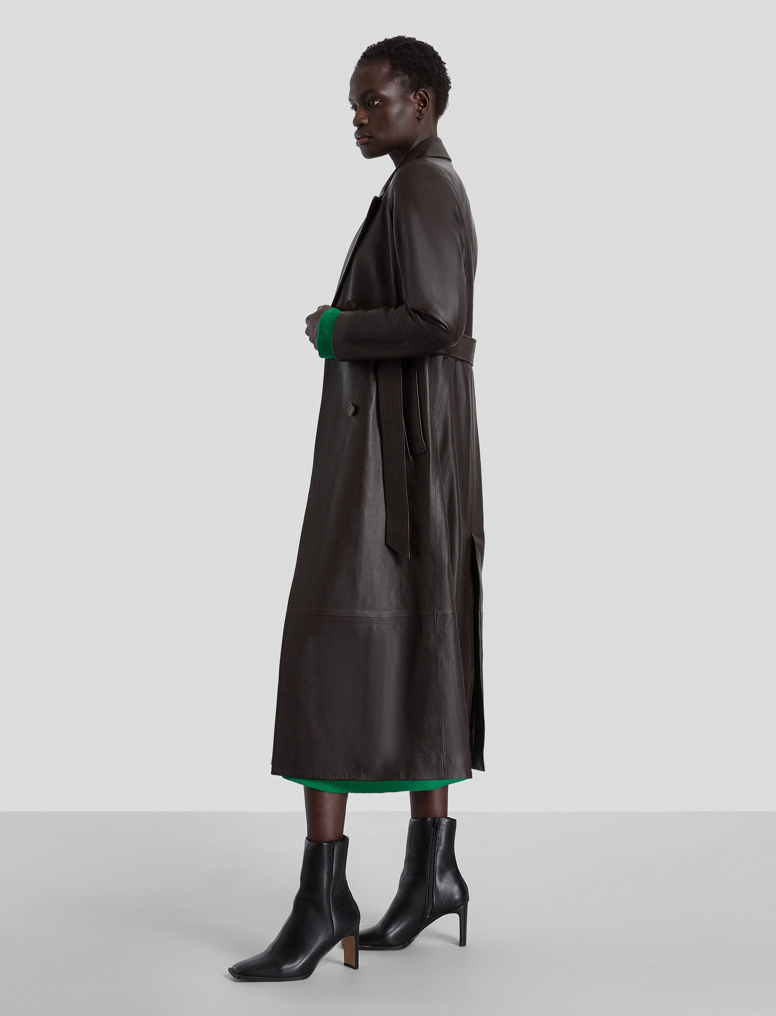 IVY OAK - LIONNE LEATHER TRENCH COAT - chocolate - 4