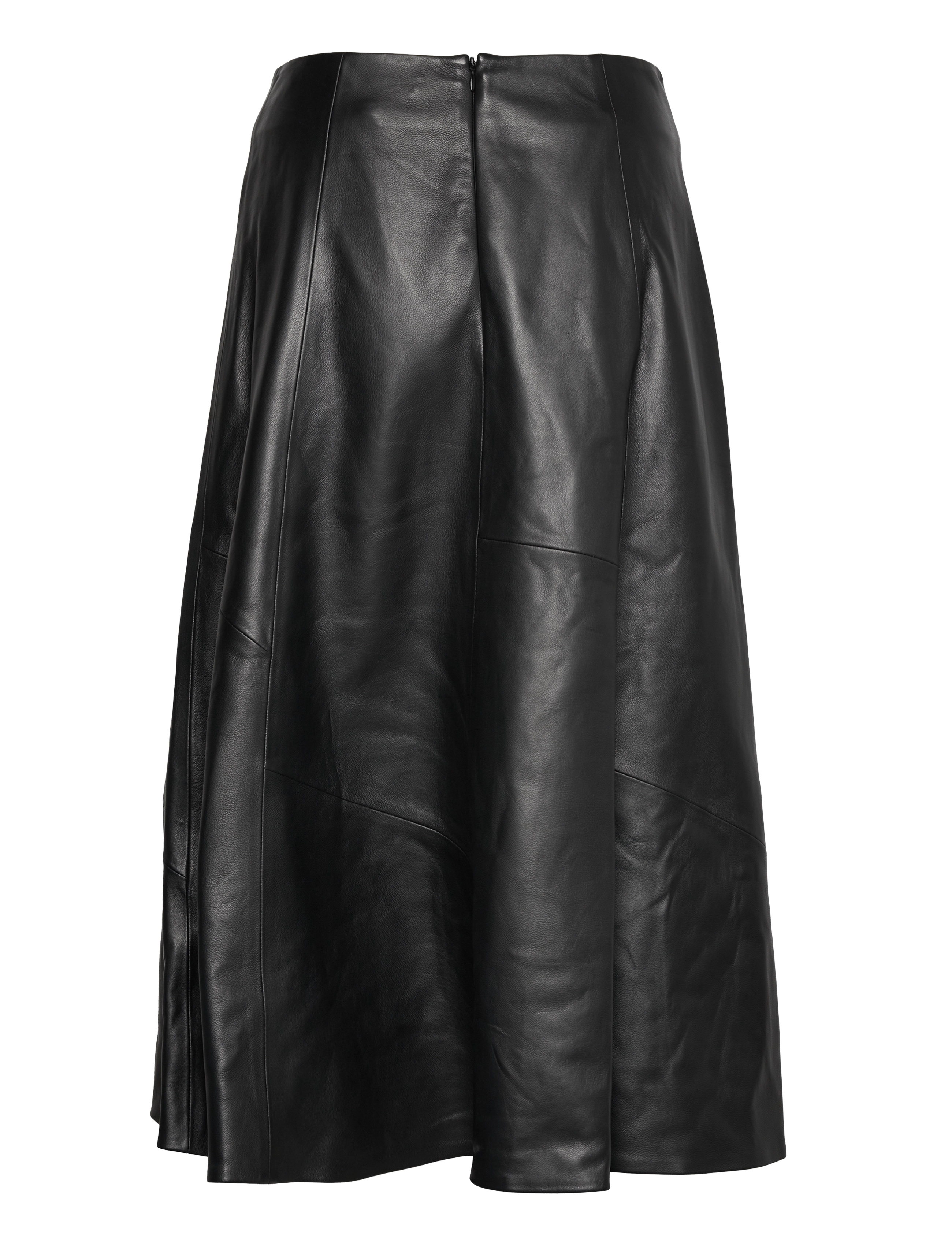 IVY OAK - LAUREEN MIDI LENGTH FLARED LEATHER SKIRT - black - 1