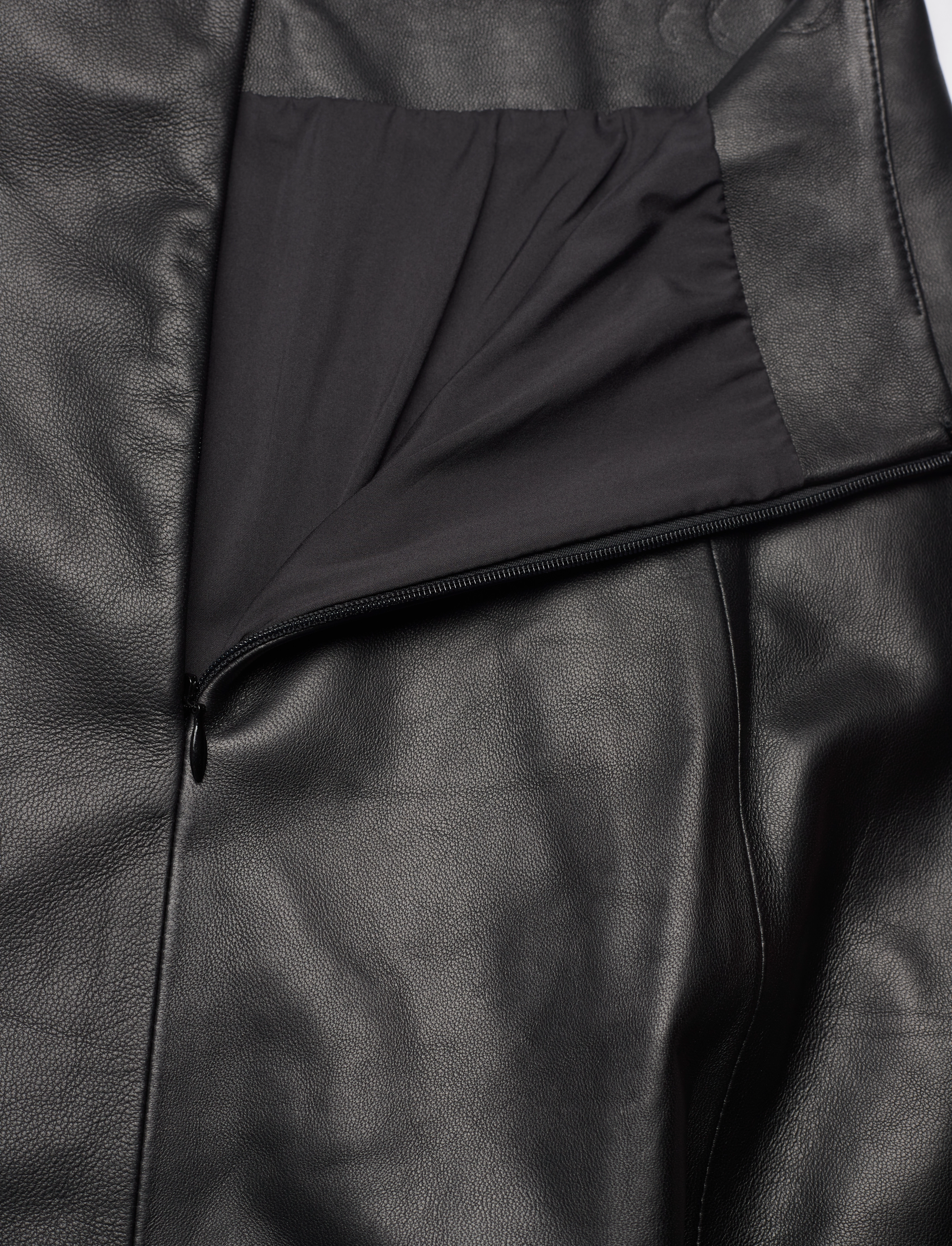 IVY OAK - LAUREEN MIDI LENGTH FLARED LEATHER SKIRT - black - 5