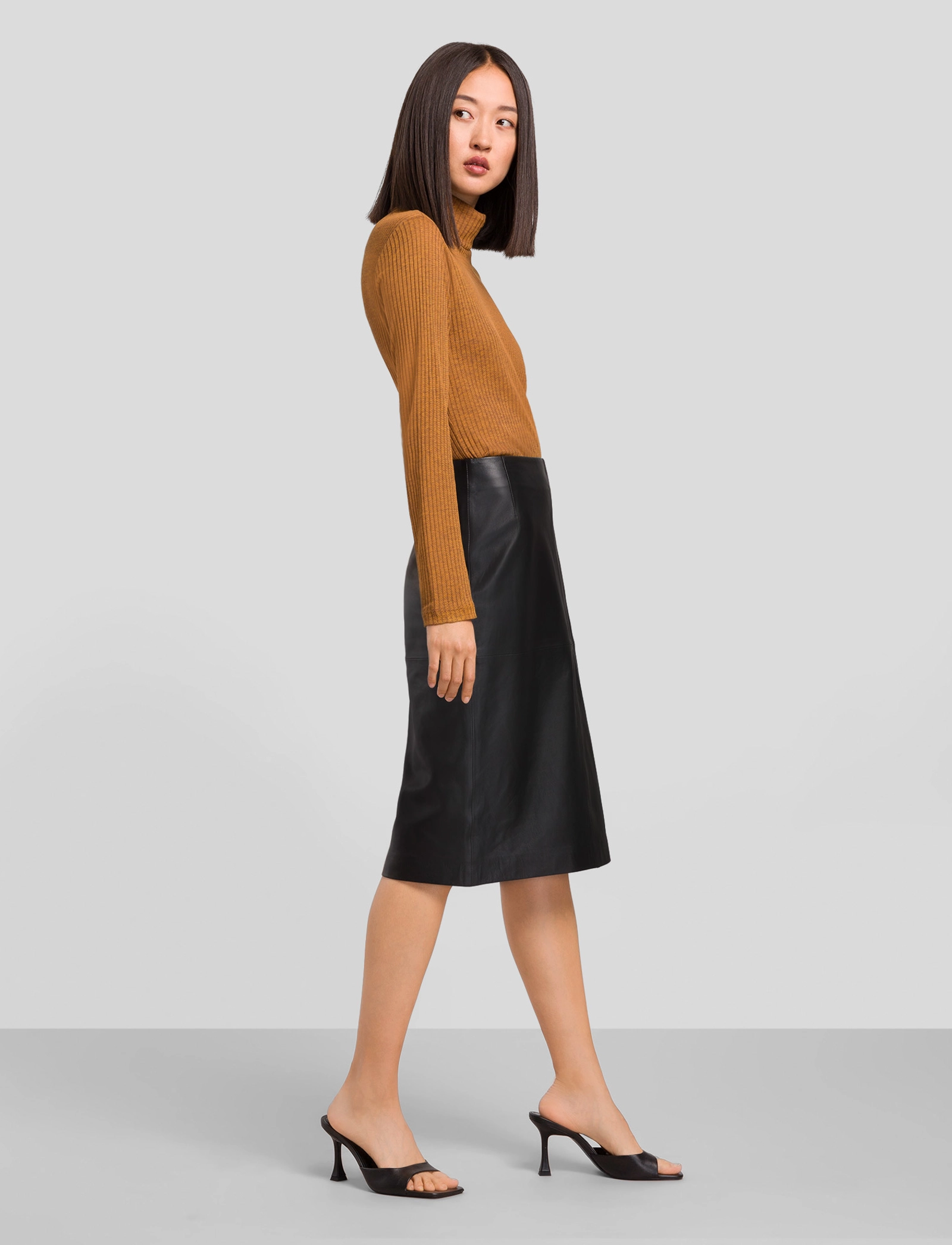 IVY OAK - LIDIA LEATHER PENCIL SKIRT - black - 4