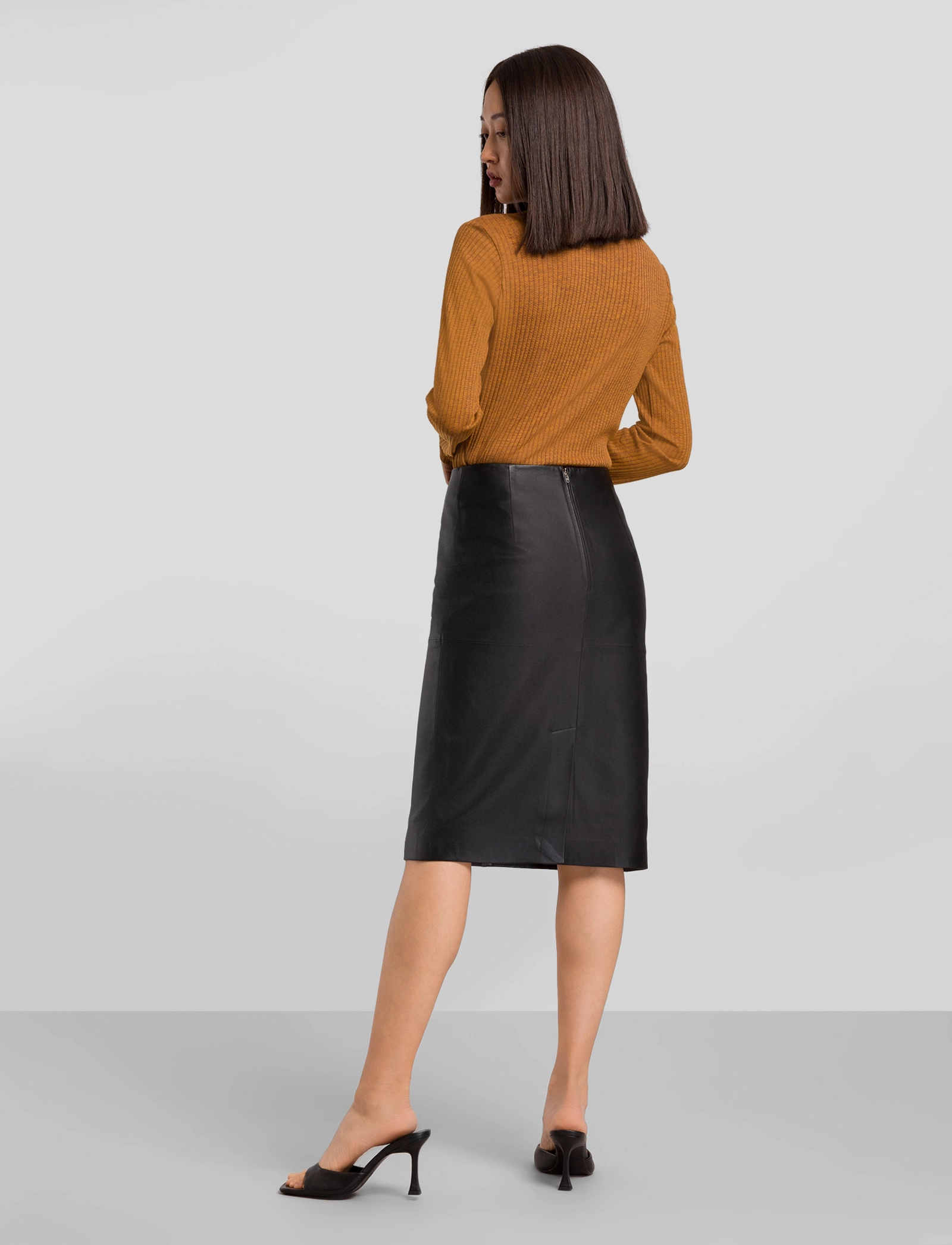 IVY OAK - LIDIA LEATHER PENCIL SKIRT - black - 5