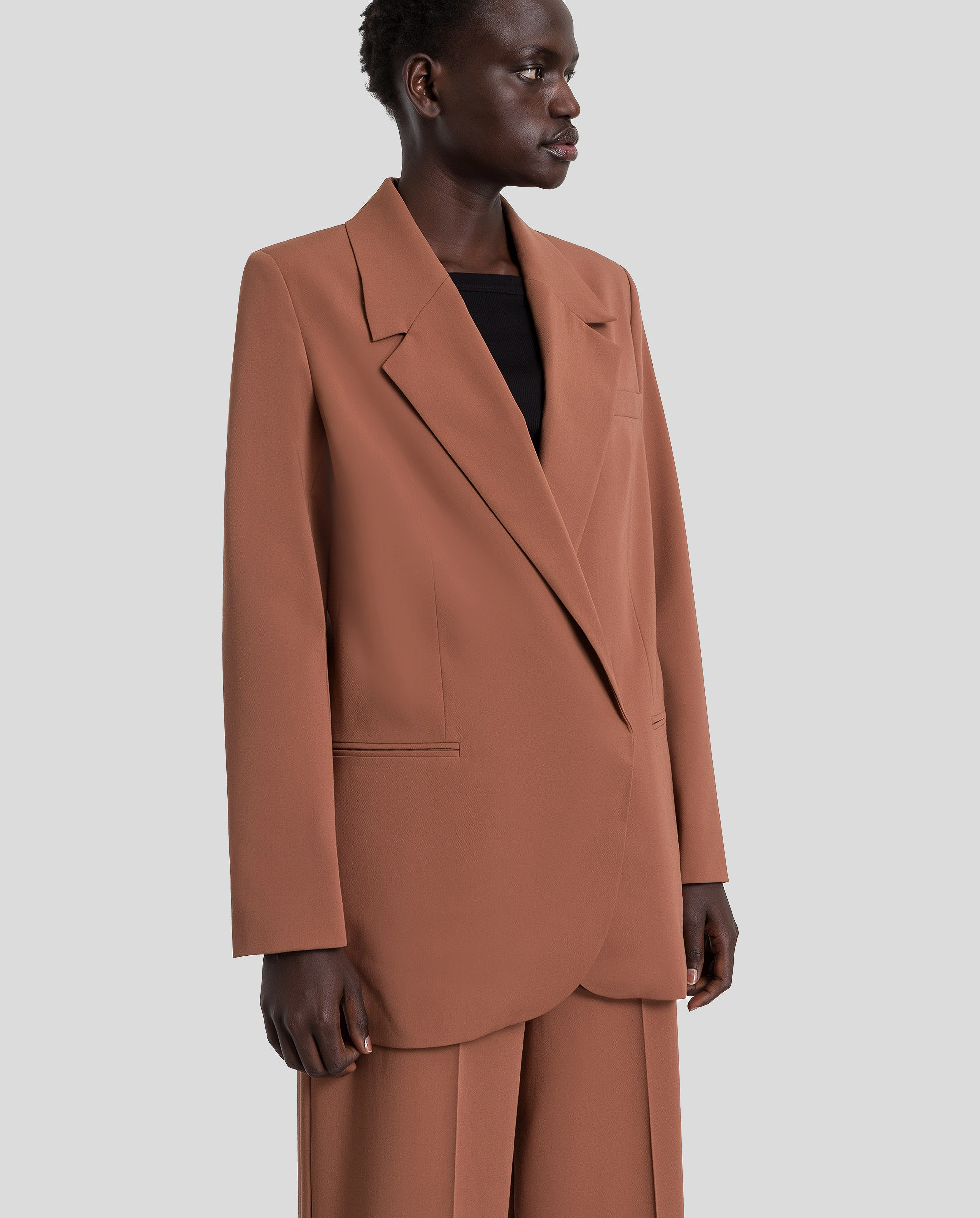 IVY OAK - Blazer With Hidden Press Buttons - mid-brown - 3