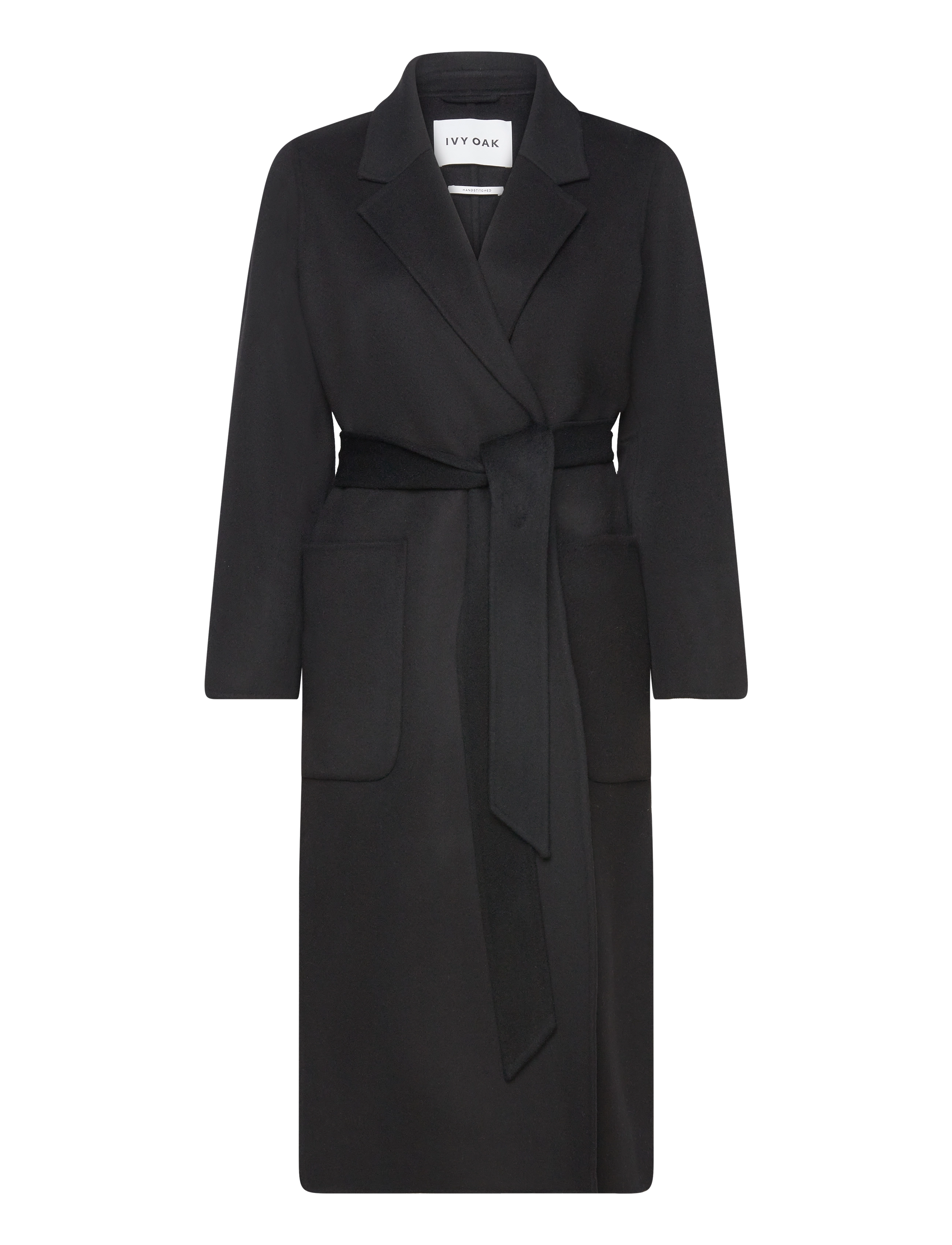 Belted Double Face Coat - BLACK