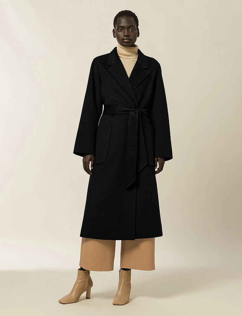 IVY OAK - Belted Double Face Coat - frakker - black - 0