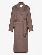 Belted Double Face Coat - DEEP TAUPE