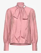 BLOUSE WITH DETACHABLE BOW - FADED BLUSH