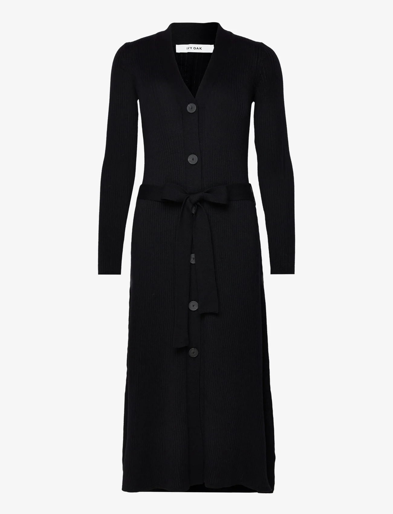 IVY OAK - Buttoned Knit Dress - megztos suknelės - black - 0