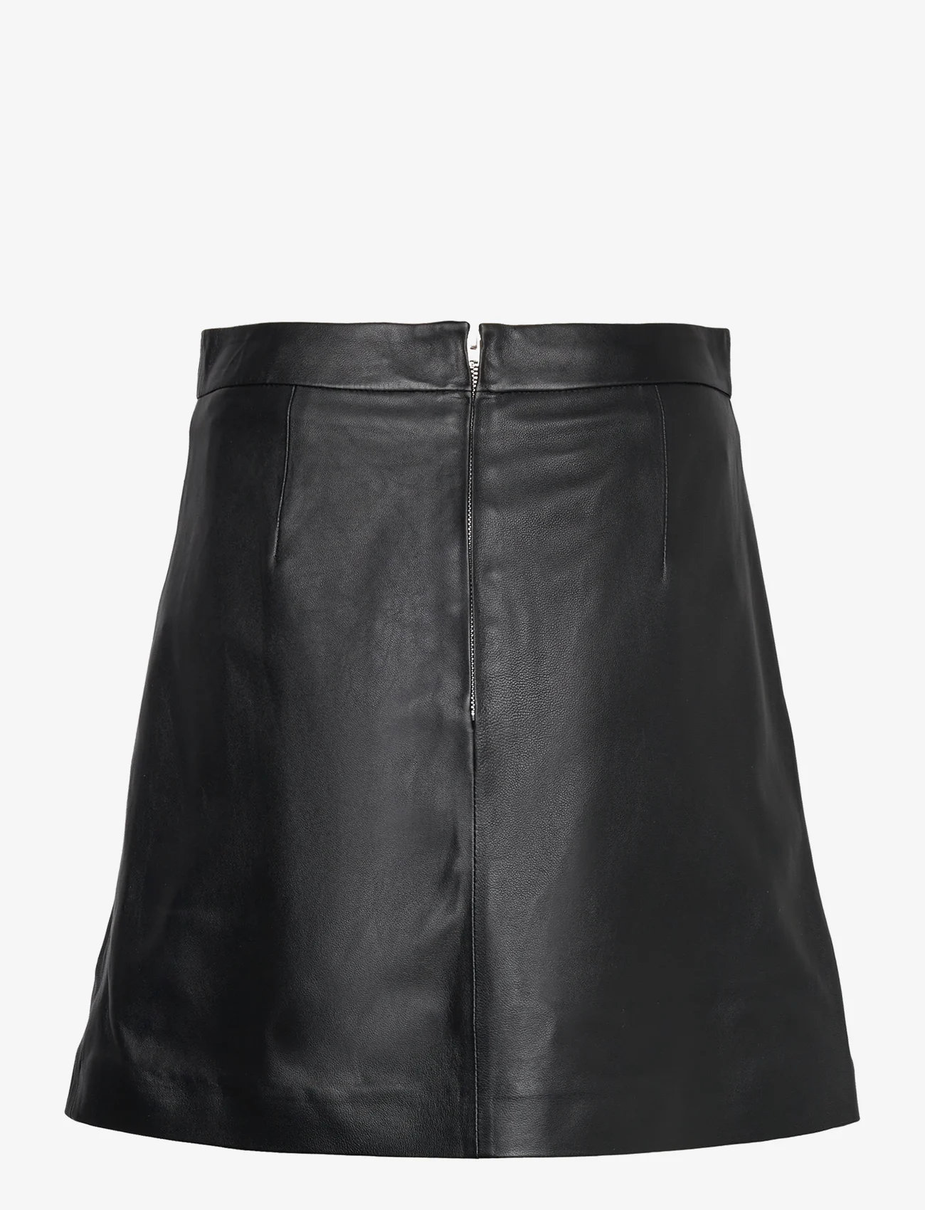 IVY OAK - Leather A-Line Mini Skirt - korte skjørt - black - 1