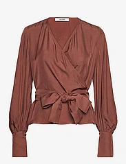 IVY OAK - Cropped Wrap Blouse - long-sleeved blouses - marsalla - 0