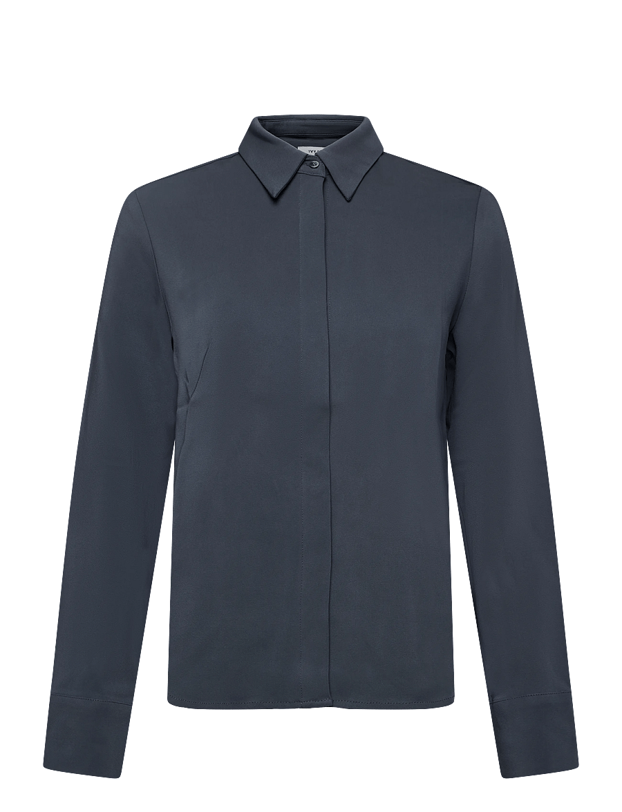 Ivy Oak - IOBrittany Shirt - långärmade skjortor - slate blue - 0
