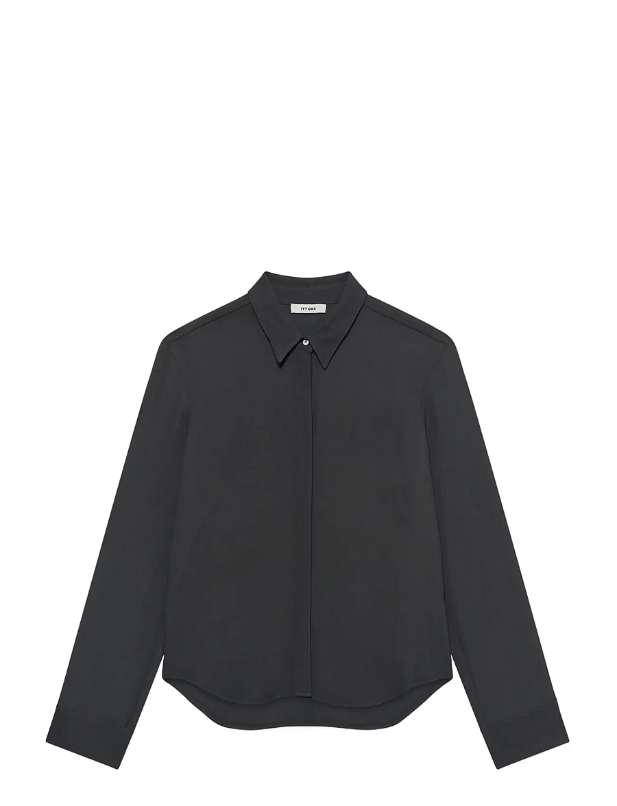 Ivy Oak - IOBrittany Shirt - langärmlige hemden - slate blue - 0