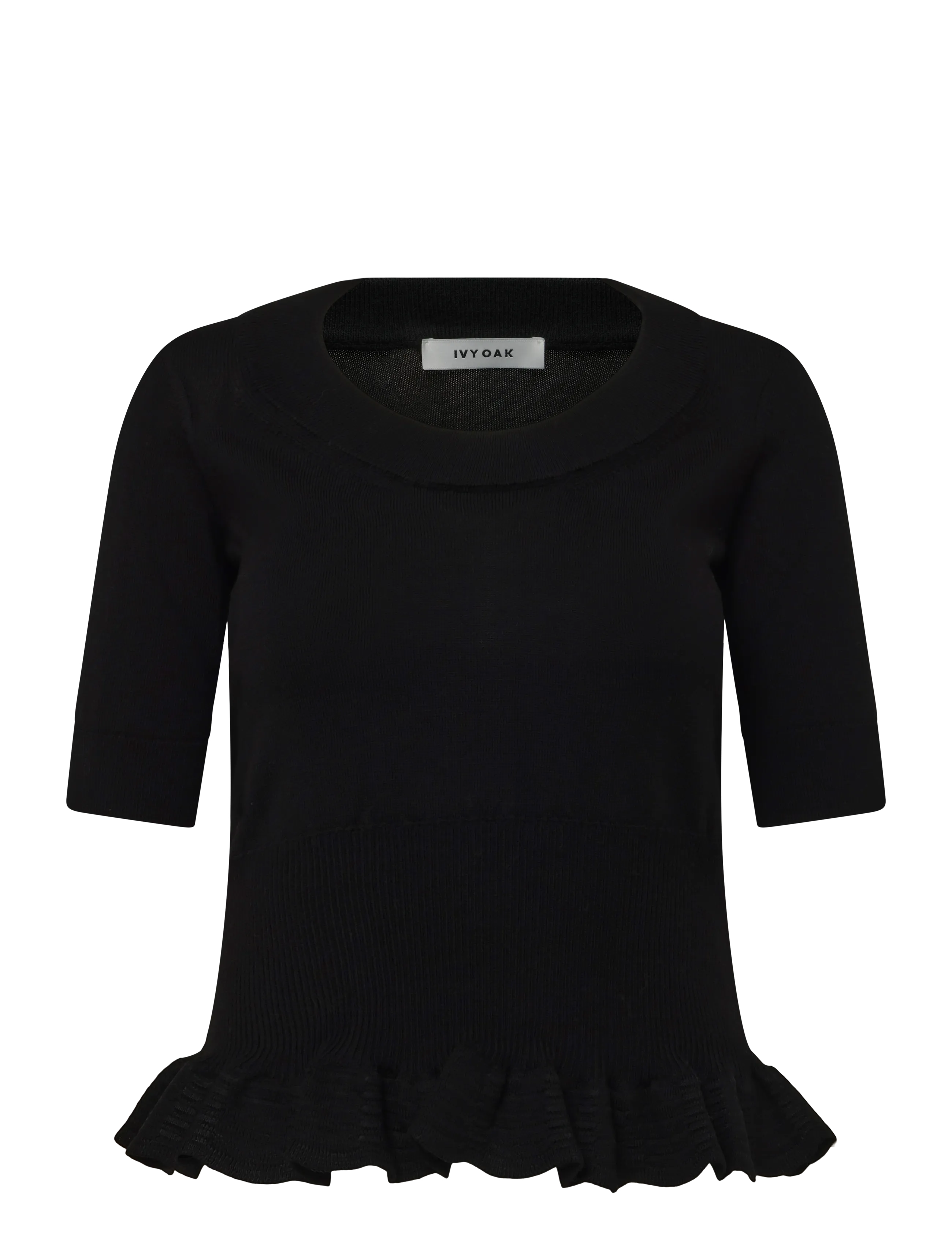 Ivy Oak IOFrancie Top - T-shirts - BLACK / black