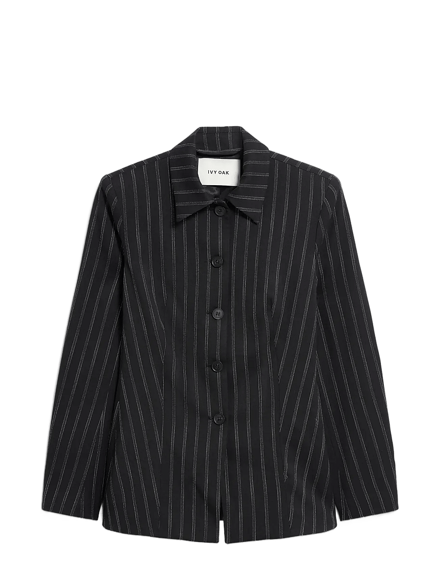 Ivy Oak - IOJuju Blazer - einreihige blazer - black & white triple pin strip - 0