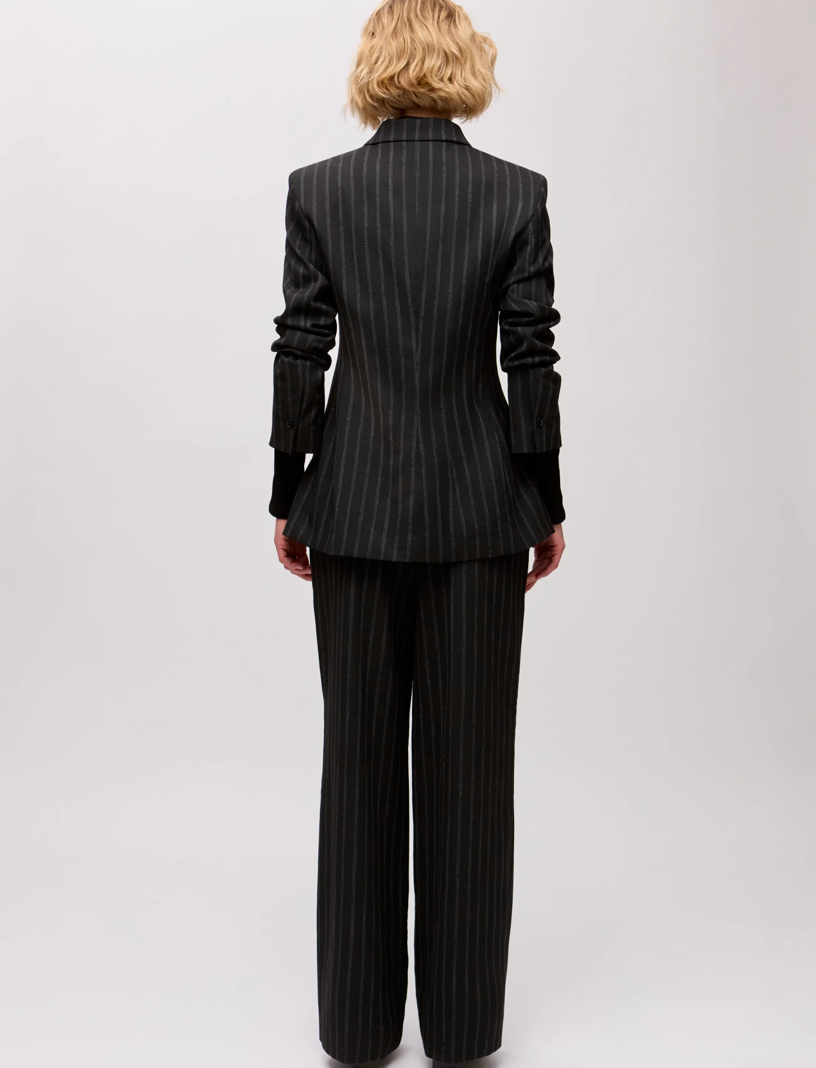 Ivy Oak - IOJuju Blazer - einreihige blazer - black & white triple pin strip - 3