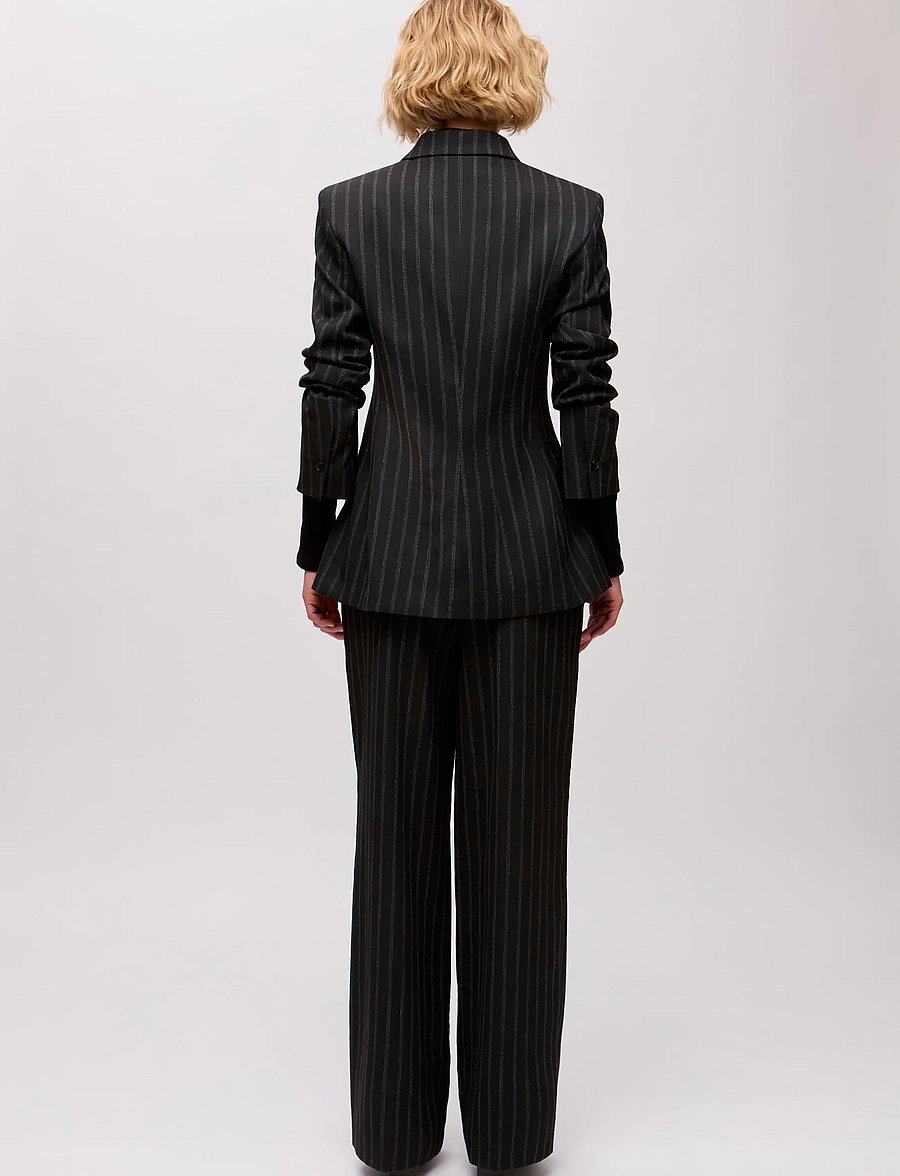 Ivy Oak - IOJuju Blazer - einreihige blazer - black & white triple pin strip - 3
