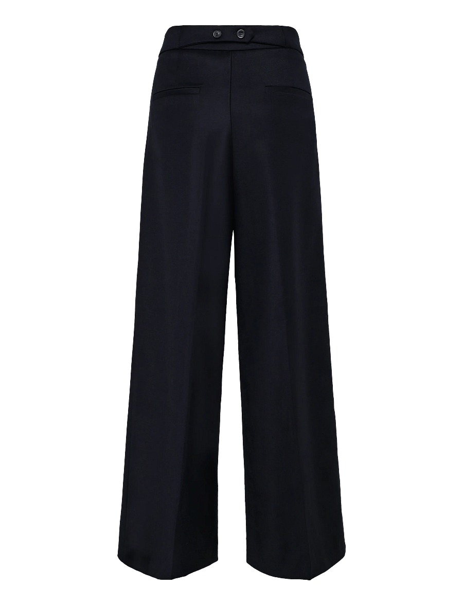 Ivy Oak - IOPriscilla Sue Pants - buxur með víðum skálmum - dark navy - 1