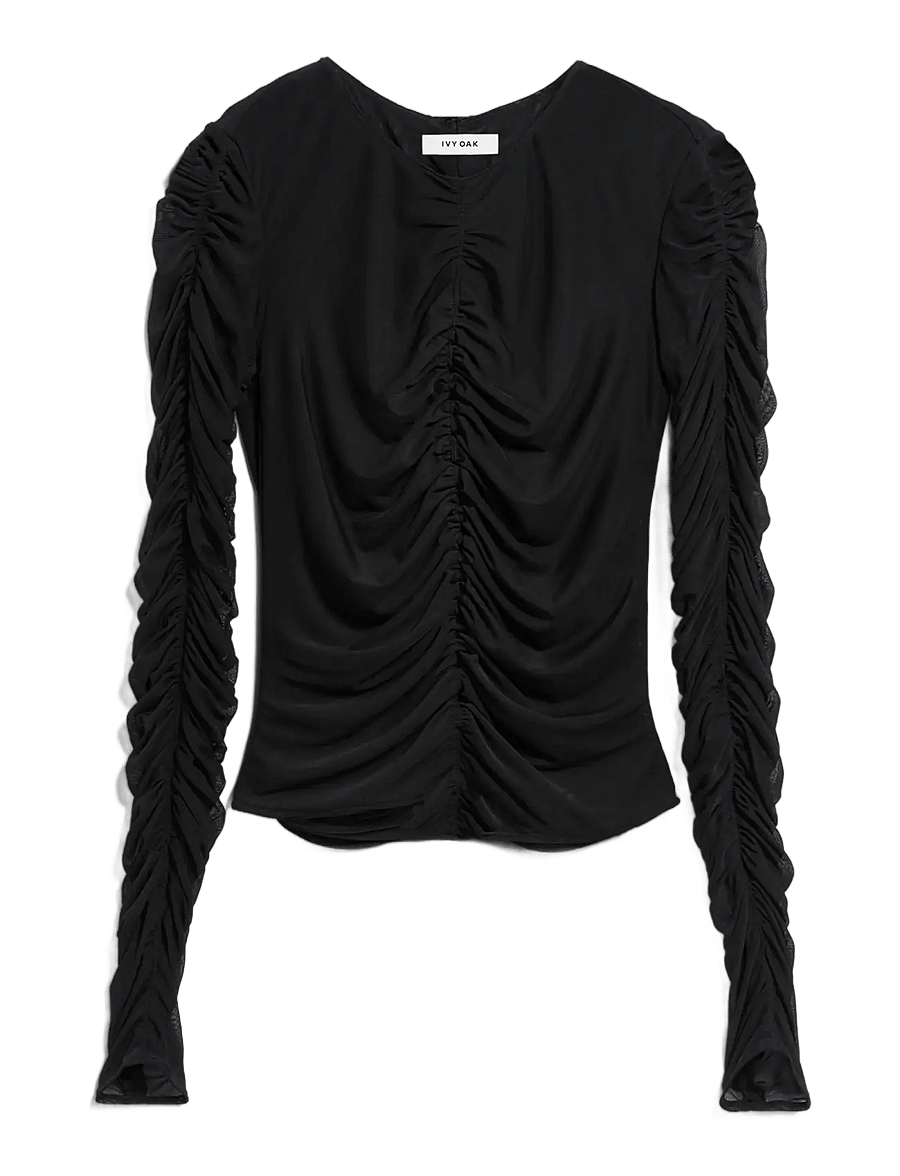 Ivy Oak - IOFatou Top - langärmelige blusen - black - 0