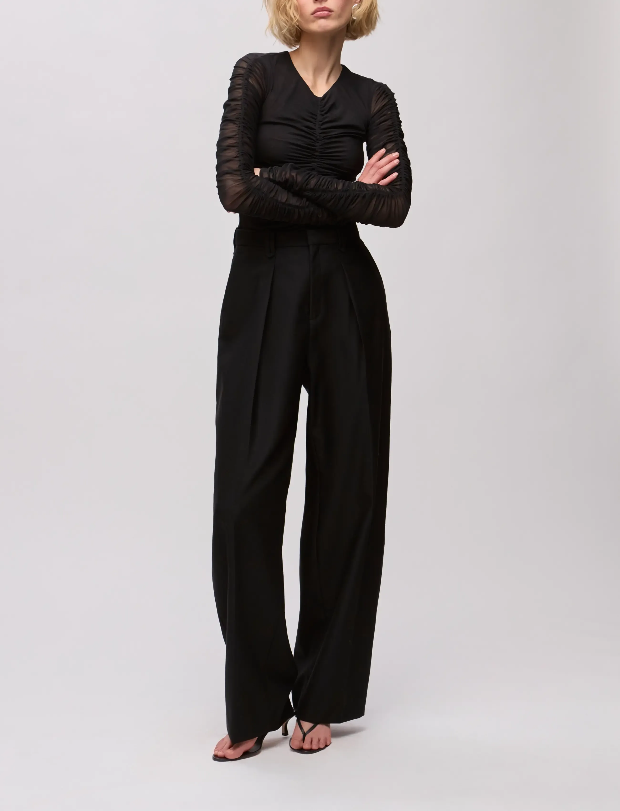 Ivy Oak - IOFatou Top - langärmelige blusen - black - 2