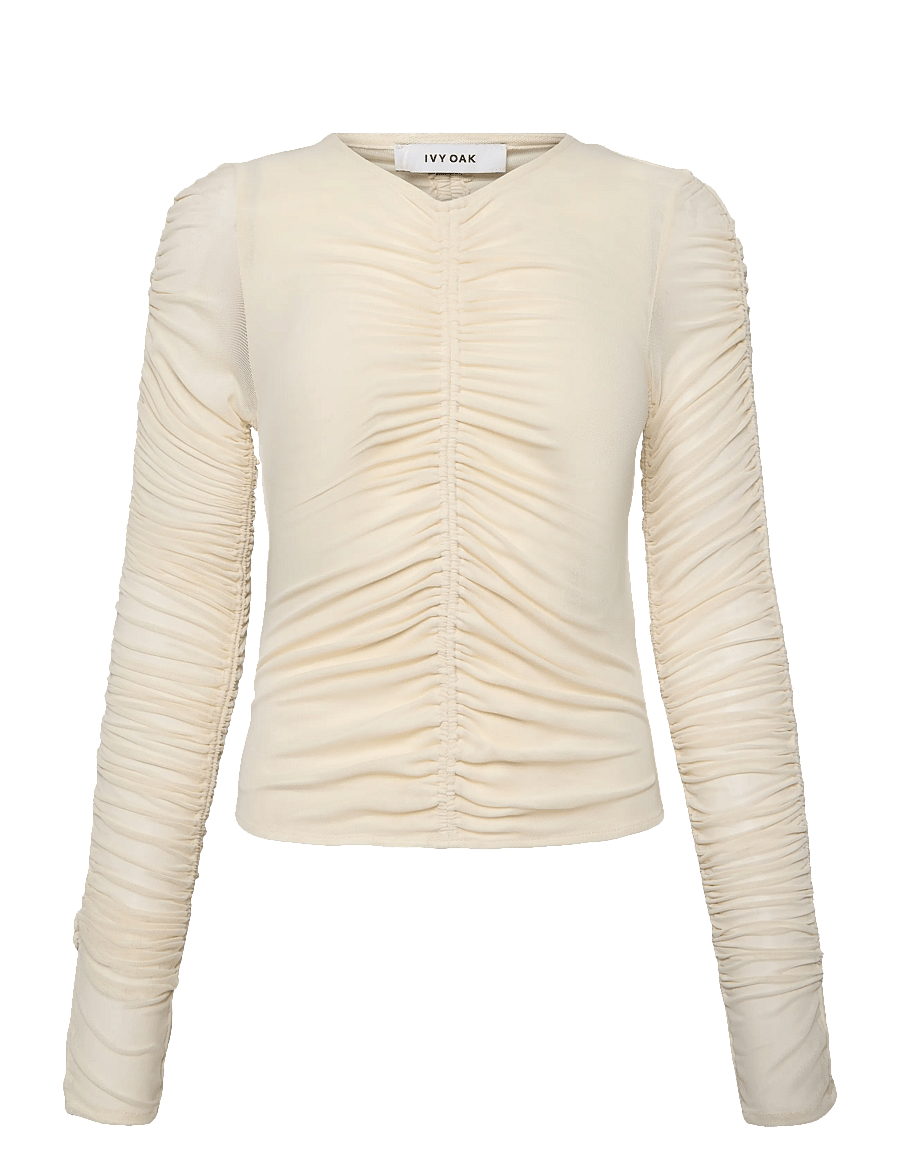 Ivy Oak - IOFatou Top - långärmade blusar - pearl - 0