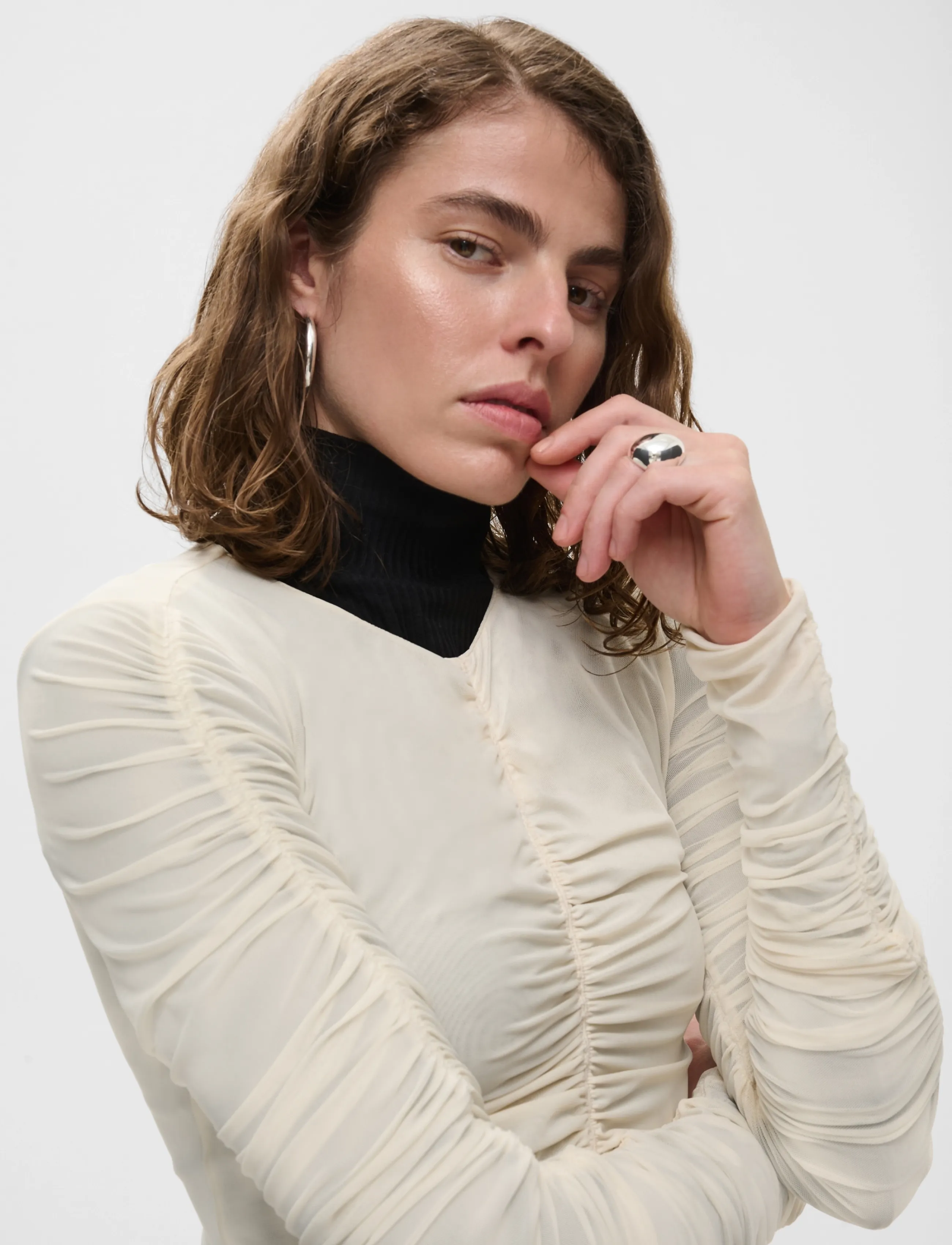 Ivy Oak - IOFatou Top - langärmelige blusen - pearl - 1