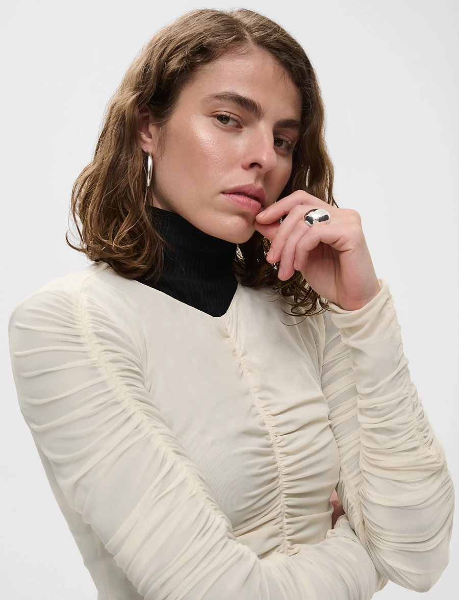 Ivy Oak - IOFatou Top - langärmelige blusen - pearl - 1