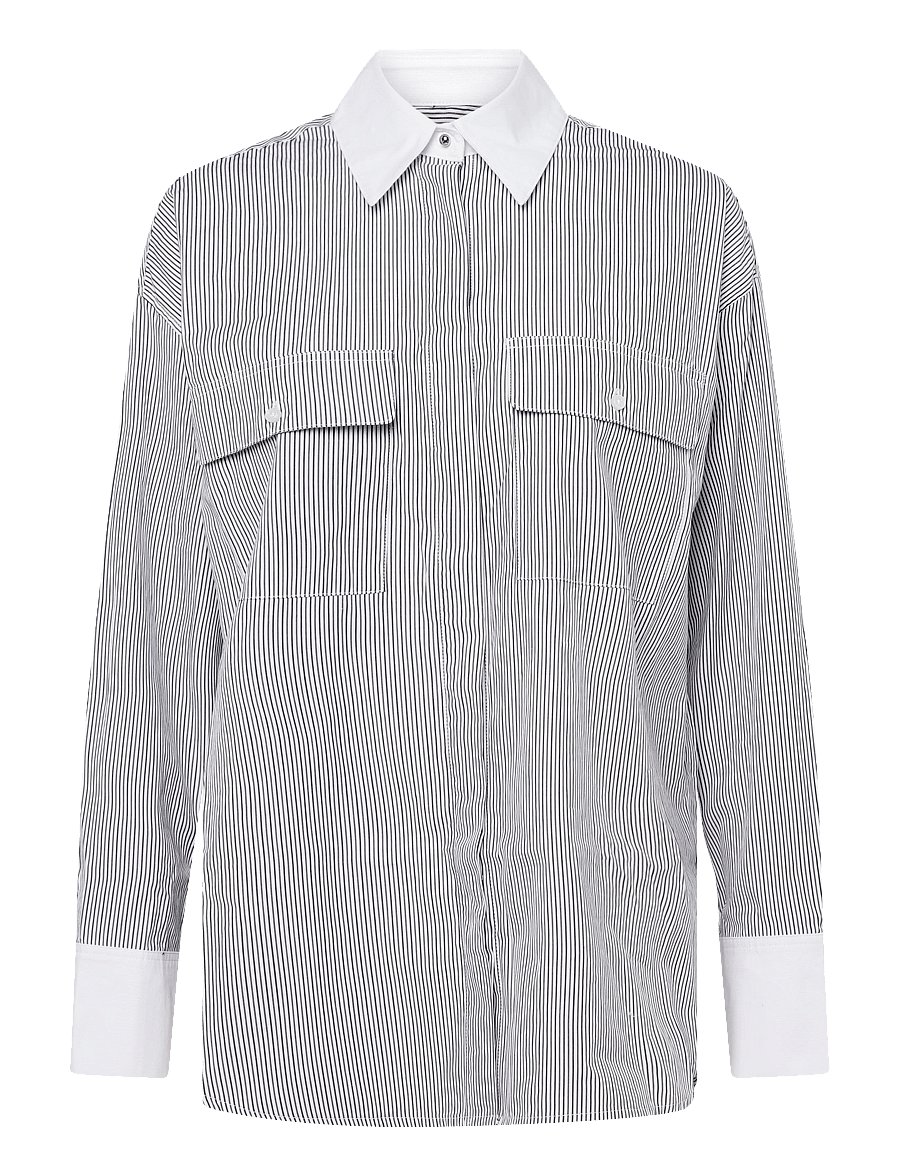 Ivy Oak - IOMyrtleRose Top - long-sleeved shirts - blue stripes - 0
