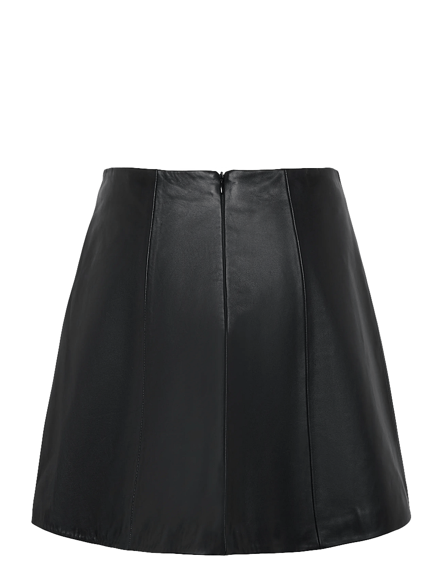 Ivy Oak - IOLale Leather Skirt - lædernederdele - black - 1