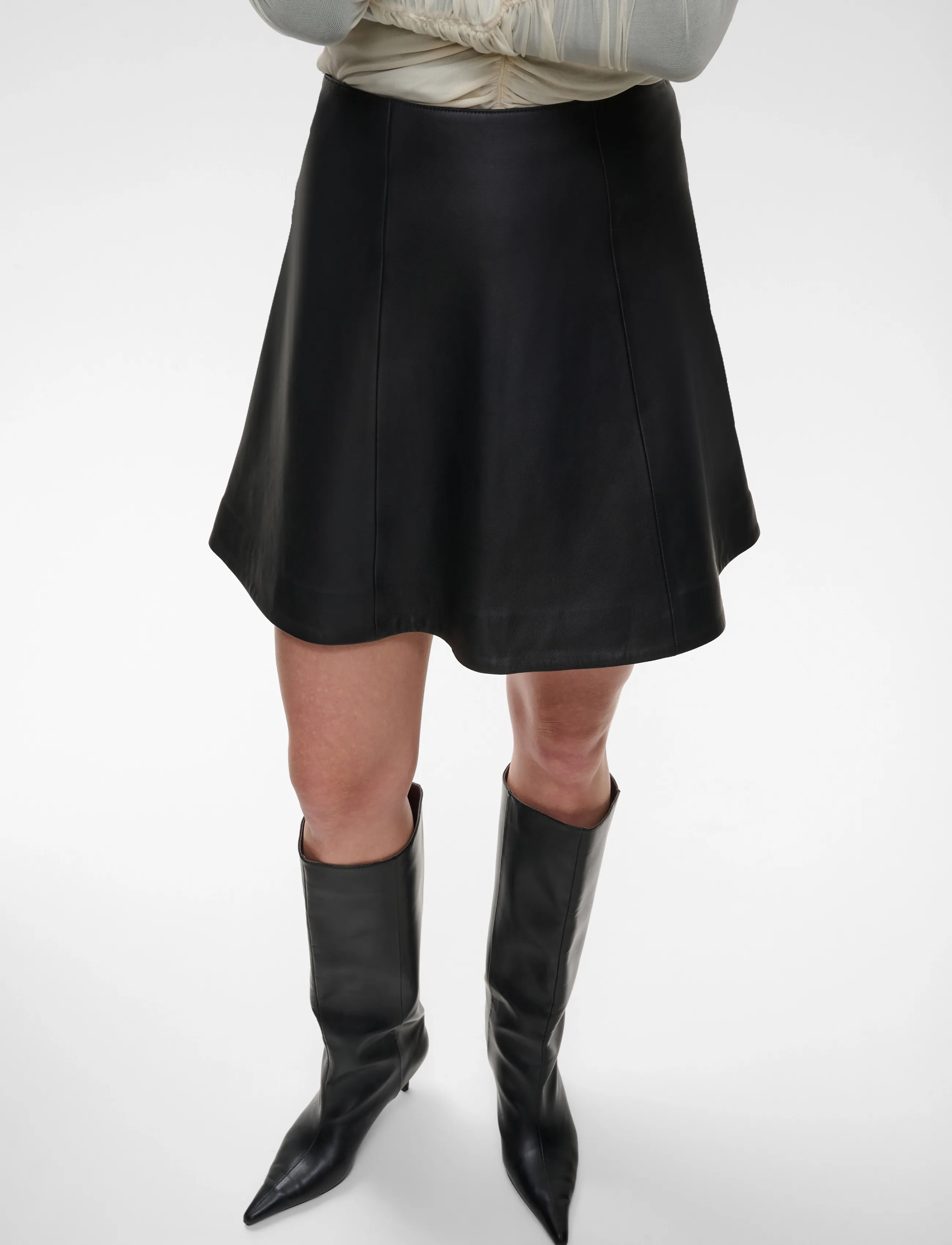 Ivy Oak - IOLale Leather Skirt - lædernederdele - black - 5