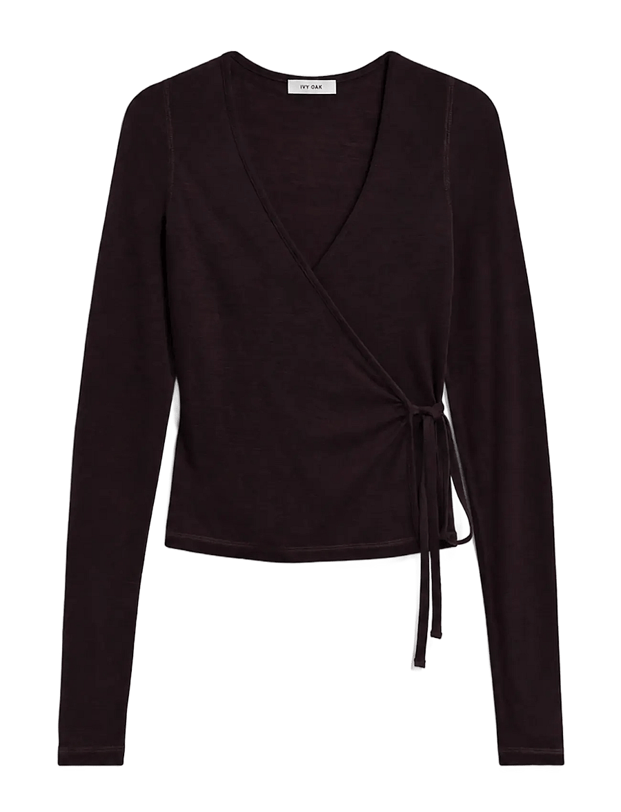 Ivy Oak - IOFine Top - langärmlige tops - dark brown - 0