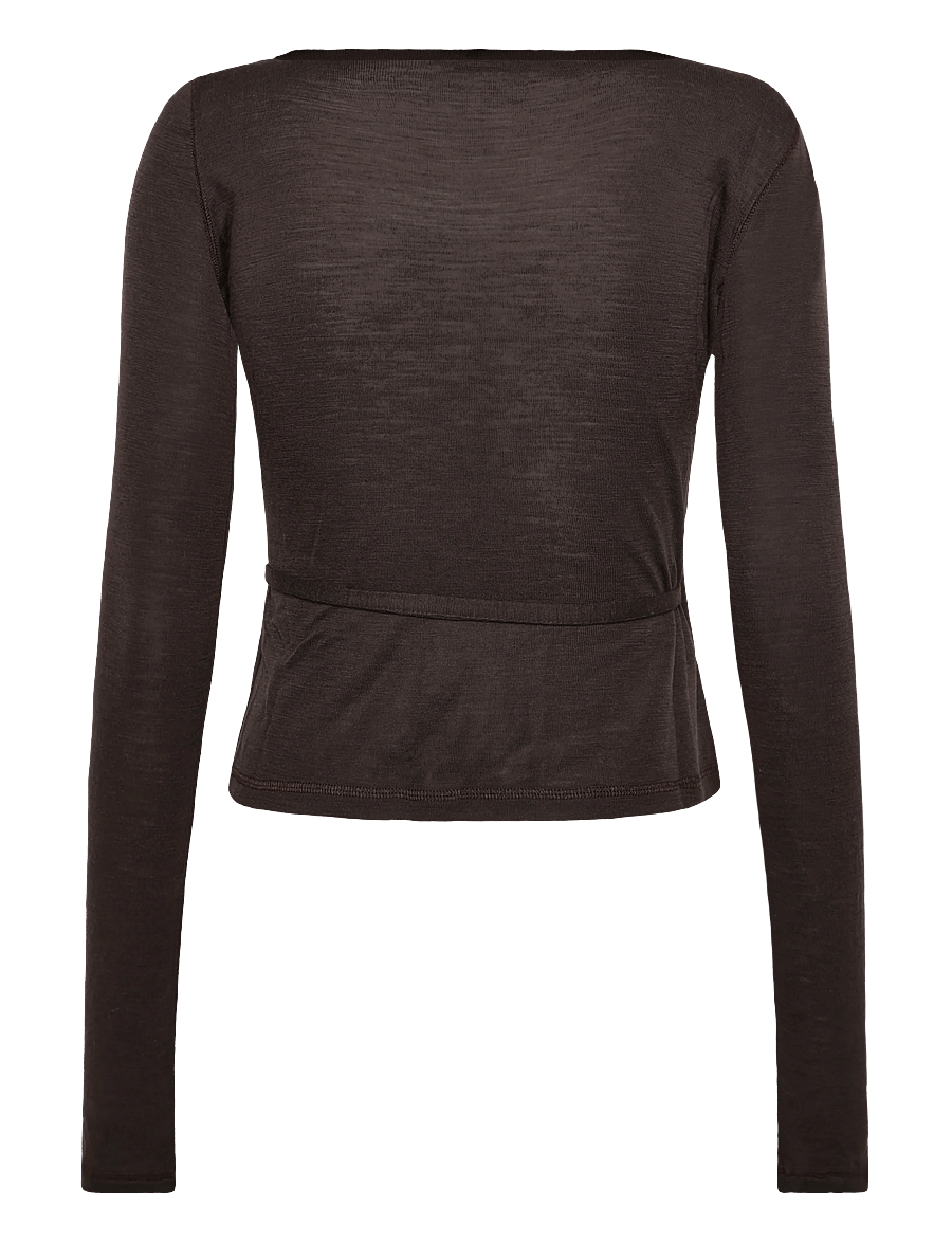 Ivy Oak - IOFine Top - langærmede toppe - dark brown - 1