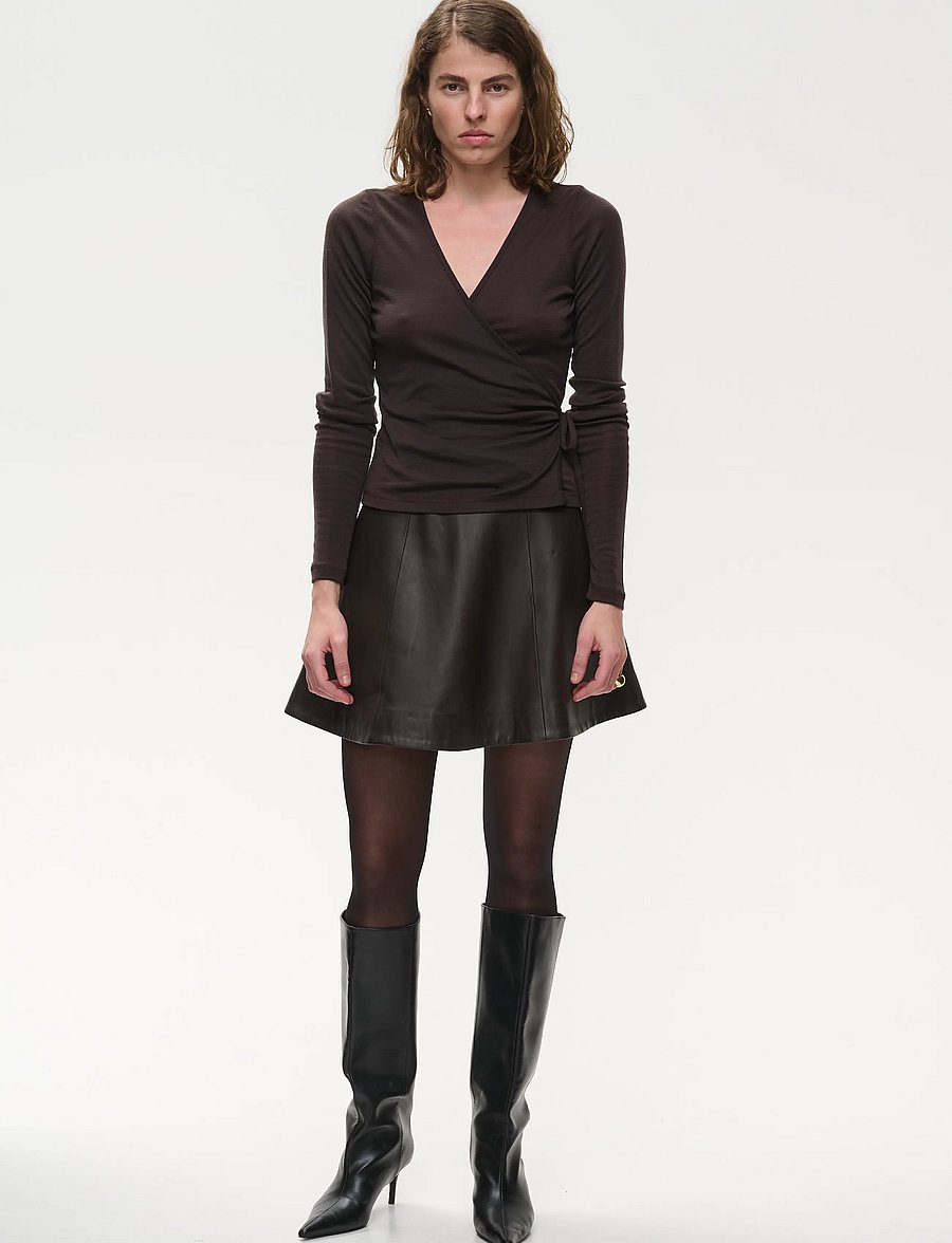 Ivy Oak - IOFine Top - langärmlige tops - dark brown - 1