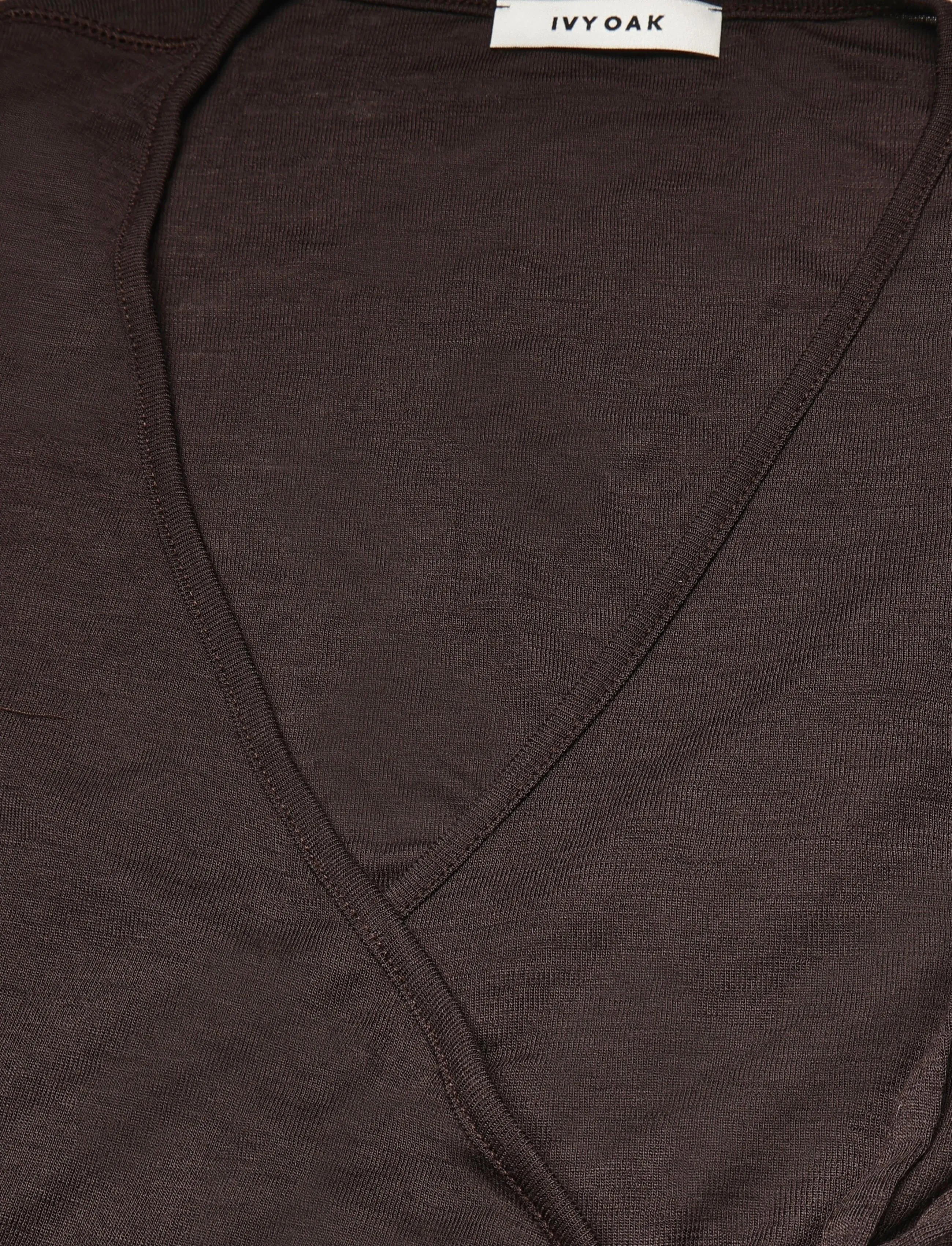 Ivy Oak - IOFine Top - long-sleeved tops - dark brown - 4
