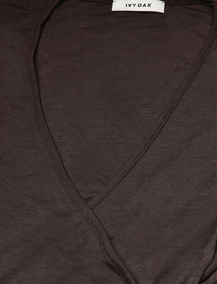 Ivy Oak - IOFine Top - langærmede toppe - dark brown - 4