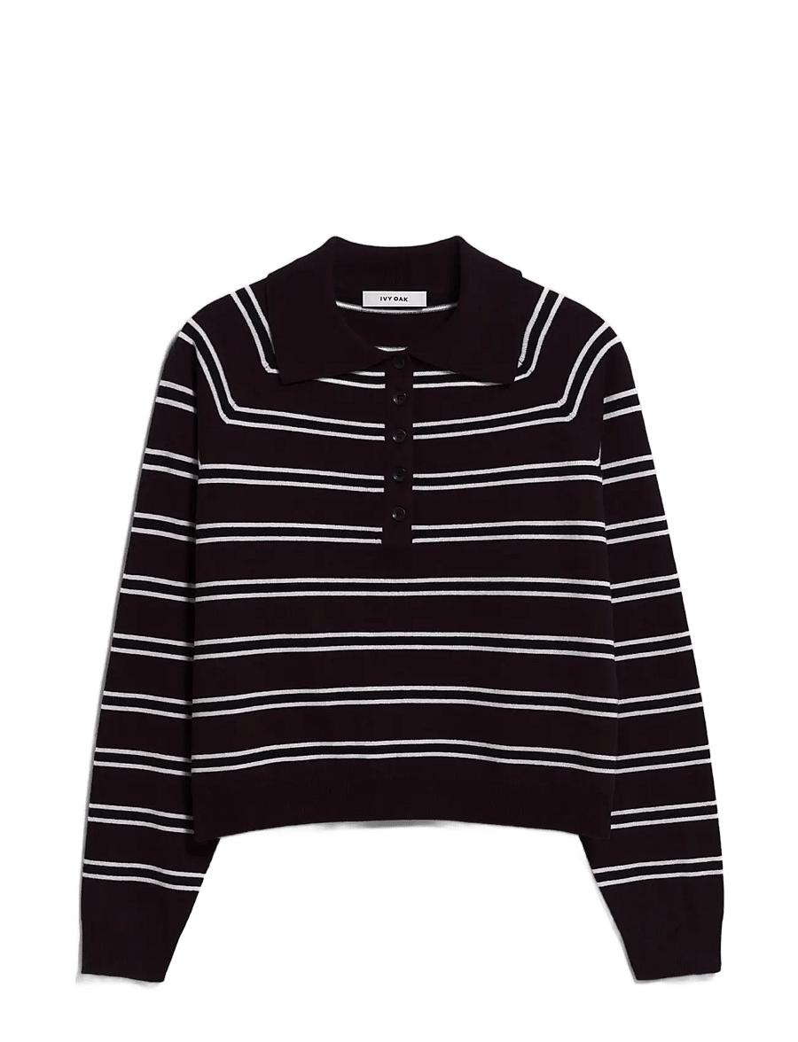 Ivy Oak - IOFarleigh Pullover - stickade tröjor - cocoa stripe - 0