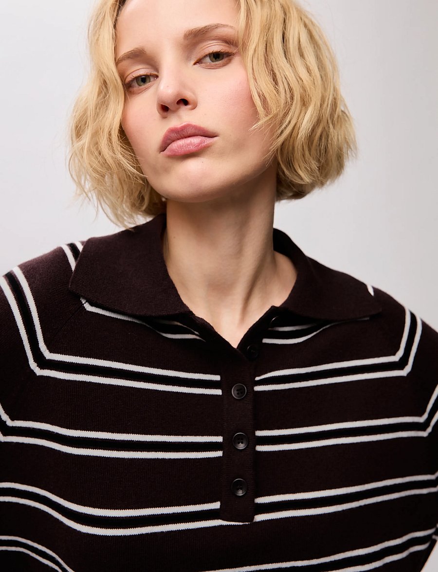 Ivy Oak - IOFarleigh Pullover - stickade tröjor - cocoa stripe - 1