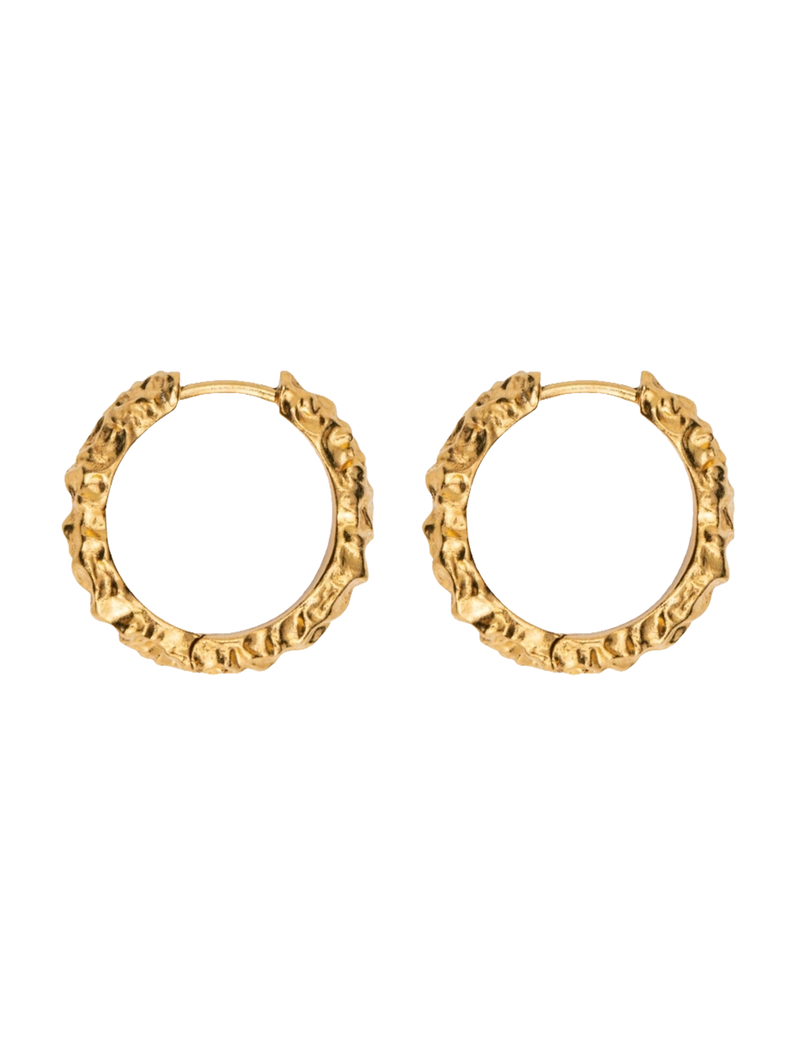IX Studios Ix Crunchy Edge Earrings, One Size, Gold - Hoops, Frauen