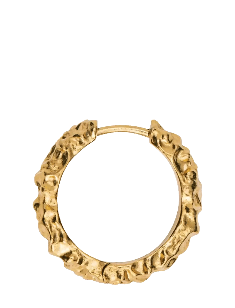 IX Studios - IX Crunchy Edge Earrings - hoops - gold - 1