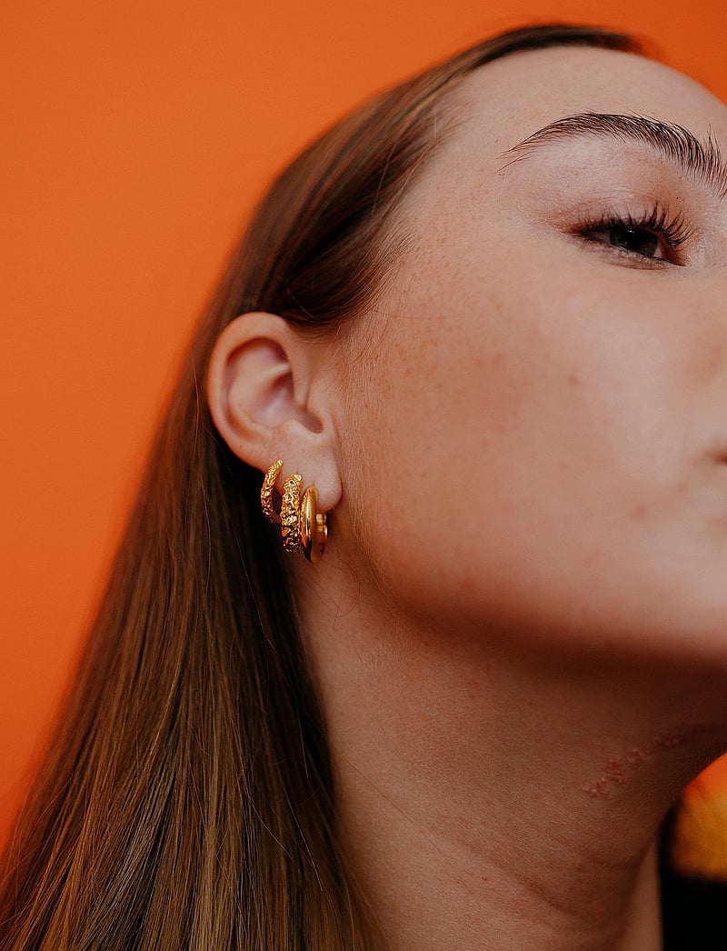 IX Studios - IX Crunchy Edge Earrings - kreolen - gold - 2