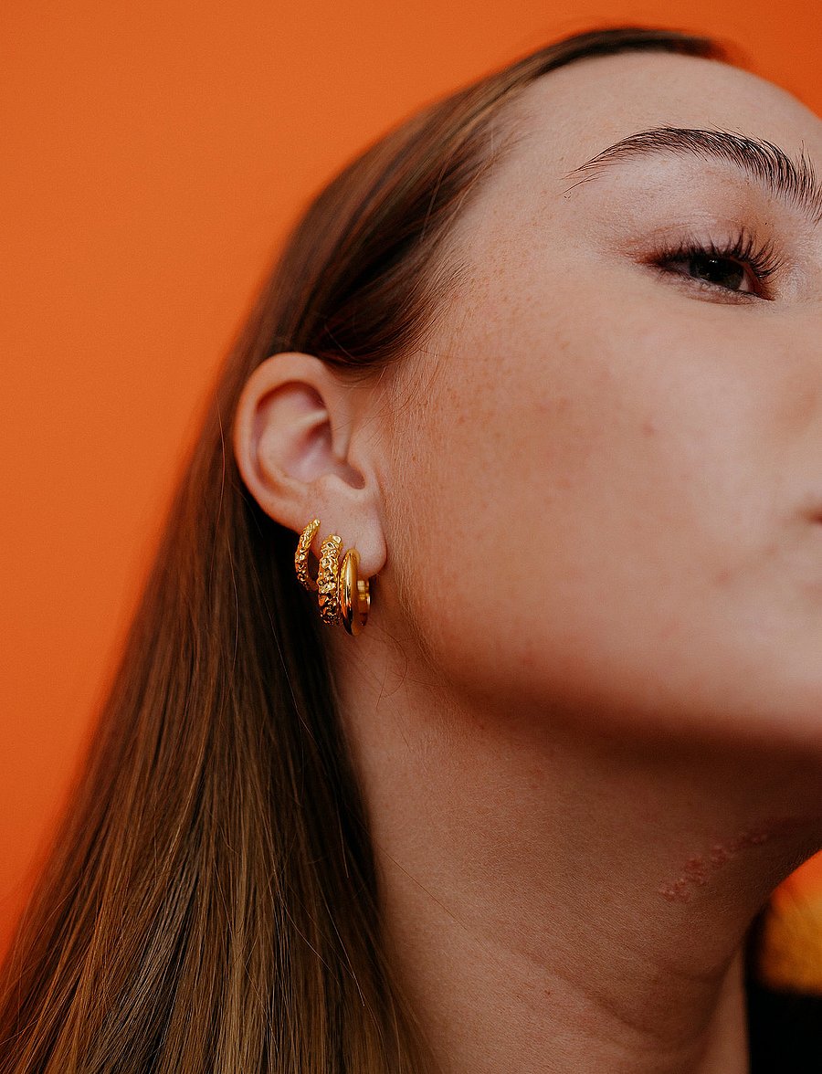 IX Studios - IX Crunchy Edge Earrings - hopen - gold - 3