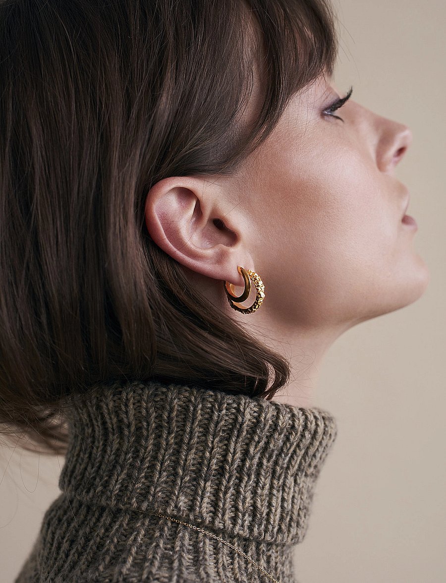 IX Studios - IX Crunchy Edge Earrings - hopen - gold - 4