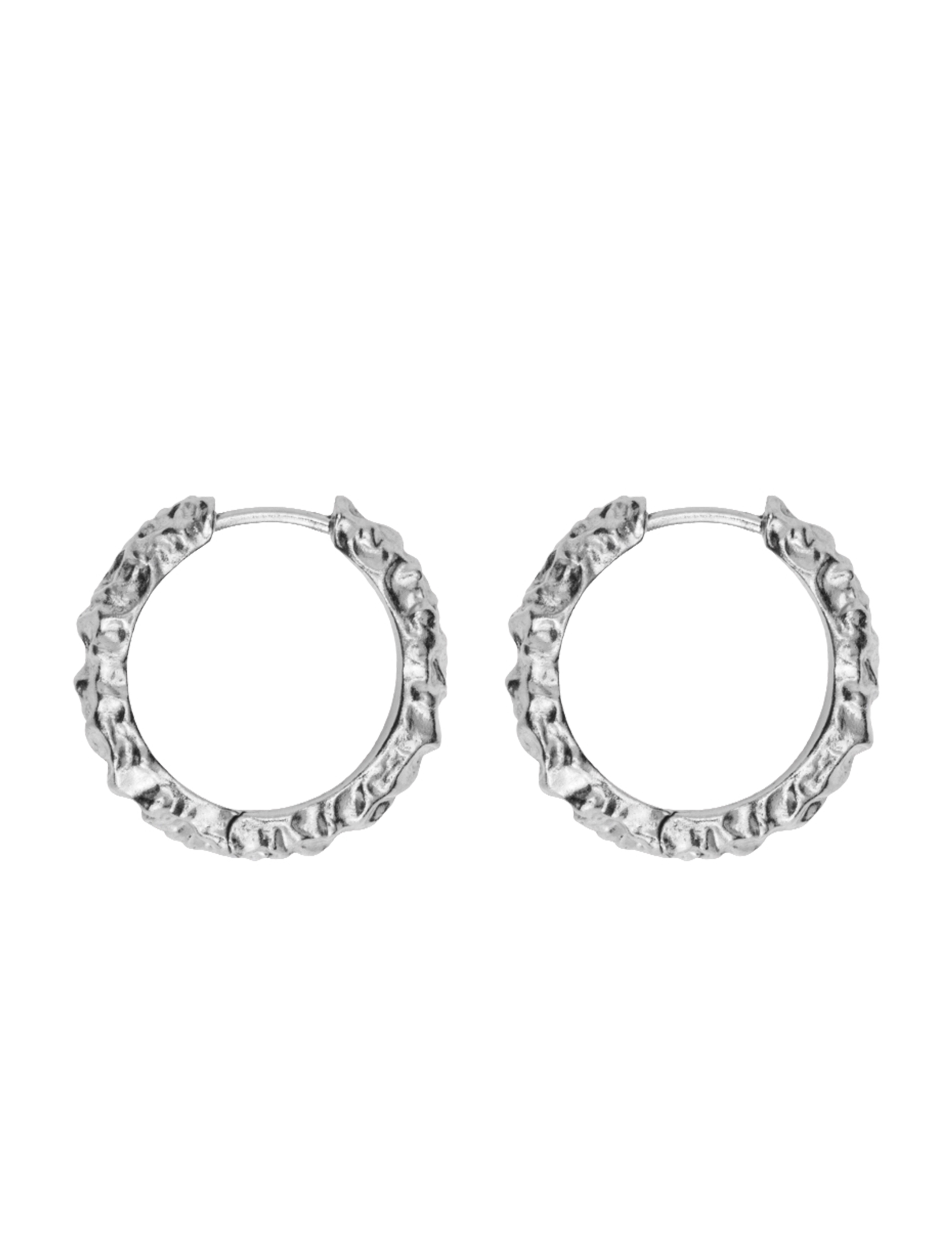 IX Studios Ix Crunchy Edge Earrings Silver, One Size, Earrings, Silber - Hoops, Frauen
