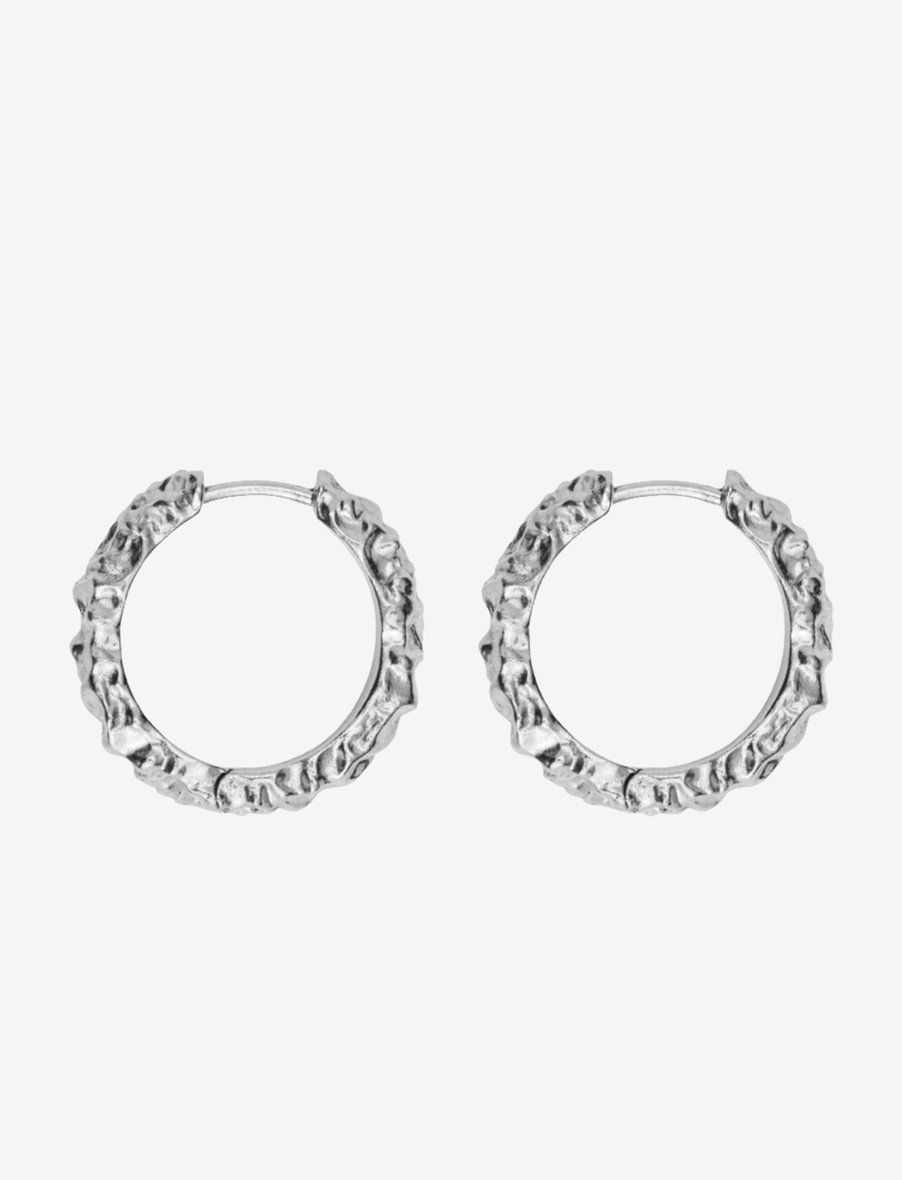 IX Studios - IX Crunchy Edge Earrings Silver - kreolen - silver - 0
