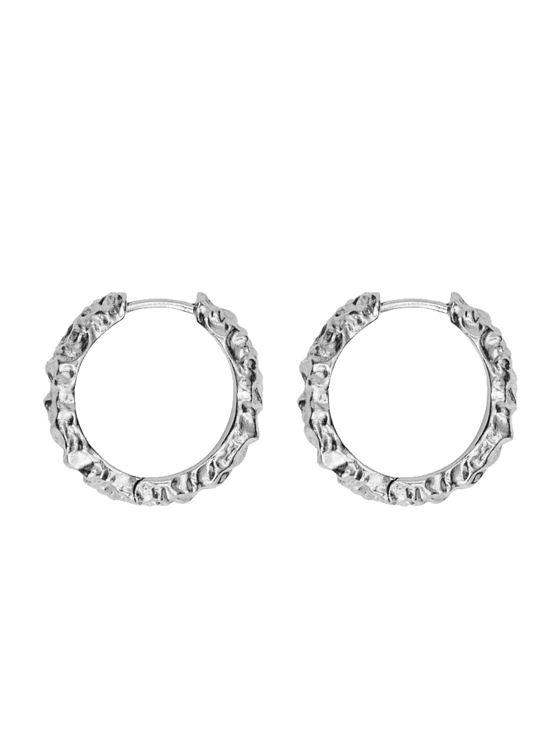 IX Studios - IX Crunchy Edge Earrings Silver - kreolen - silver - 0