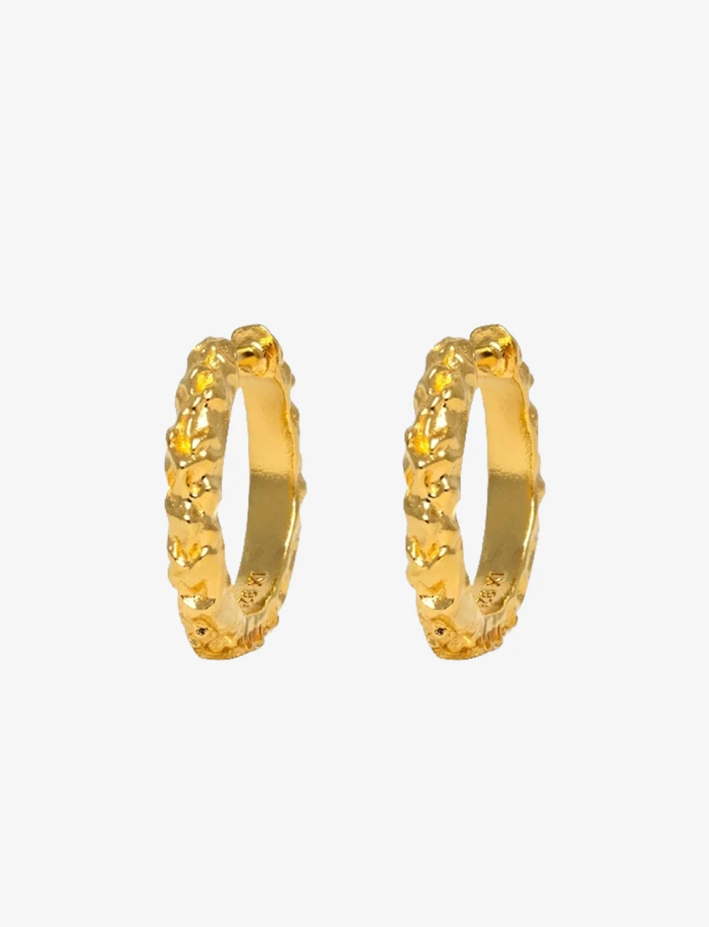 IX Studios - IX Mini Crunchy Edge Earring - hoops - gold - 0