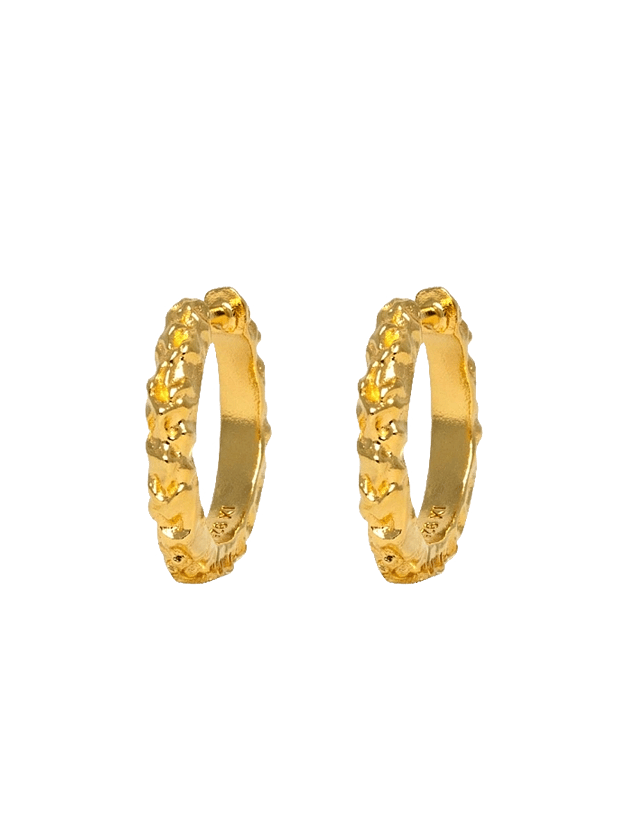 IX Studios - IX Mini Crunchy Edge Earring - creoler & hoops - gold - 0