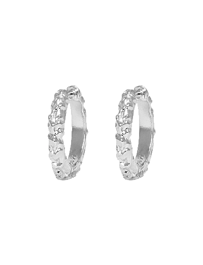 Ix Mini Crunchy Edge Earring Silver - Creoler