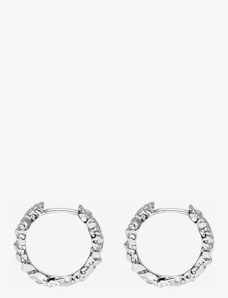 IX Studios - IX Mini Crunchy Edge Earring Silver - hoops - silver - 1
