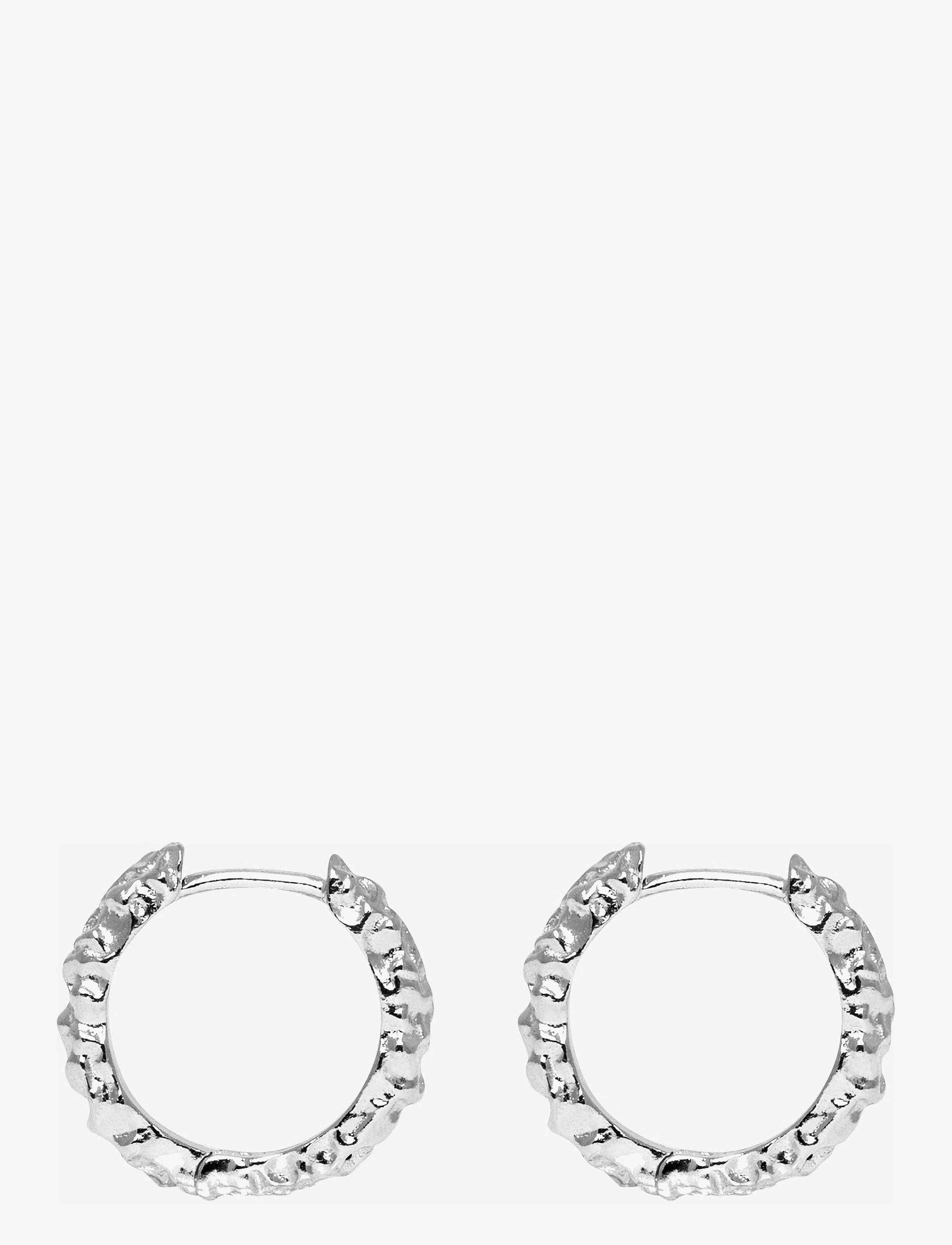 IX Studios - IX Mini Crunchy Edge Earring Silver - festkläder till outletpriser - silver - 1