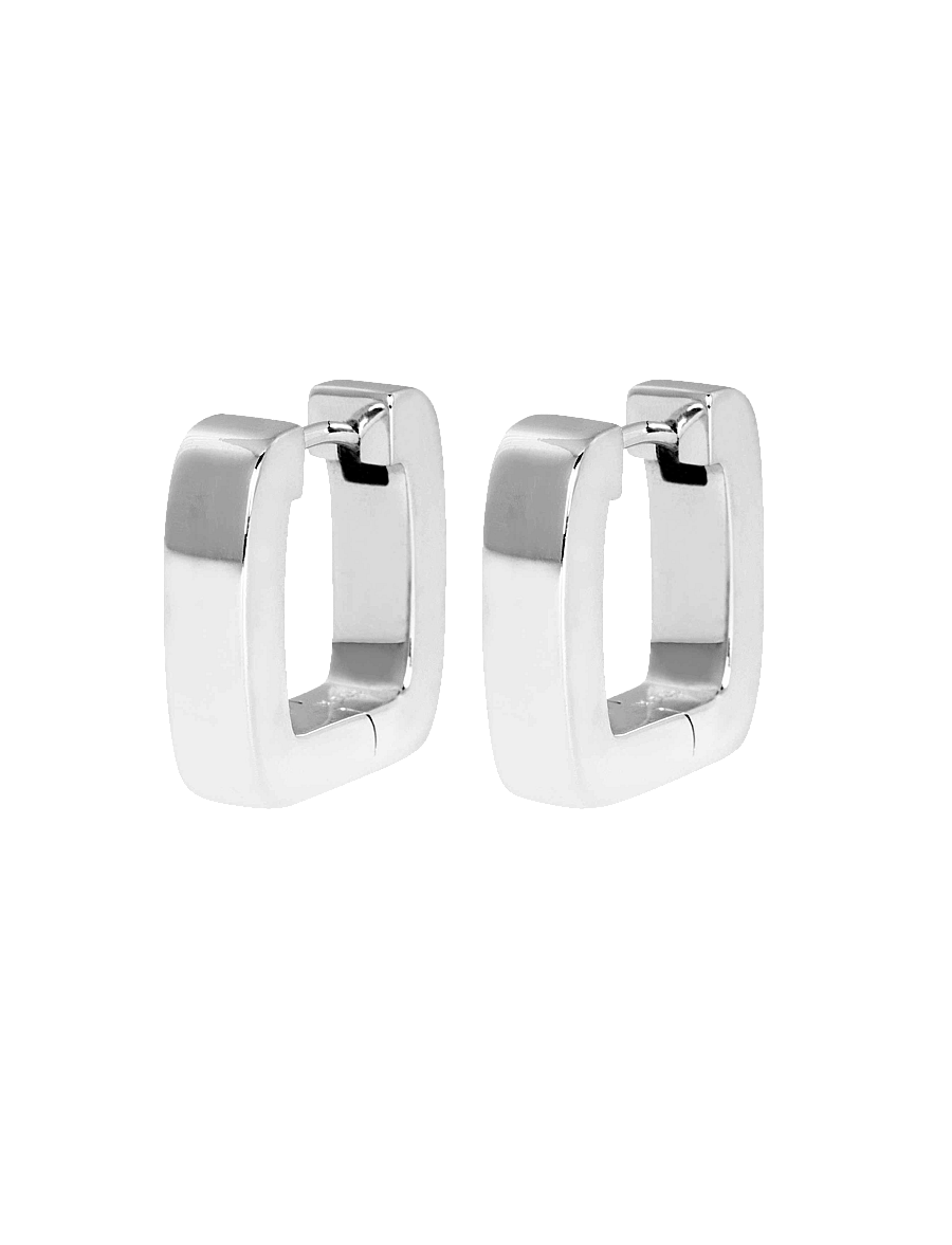 IX Studios - IX Bold Square Hoops Silver - creoler & hoops - silver - 1