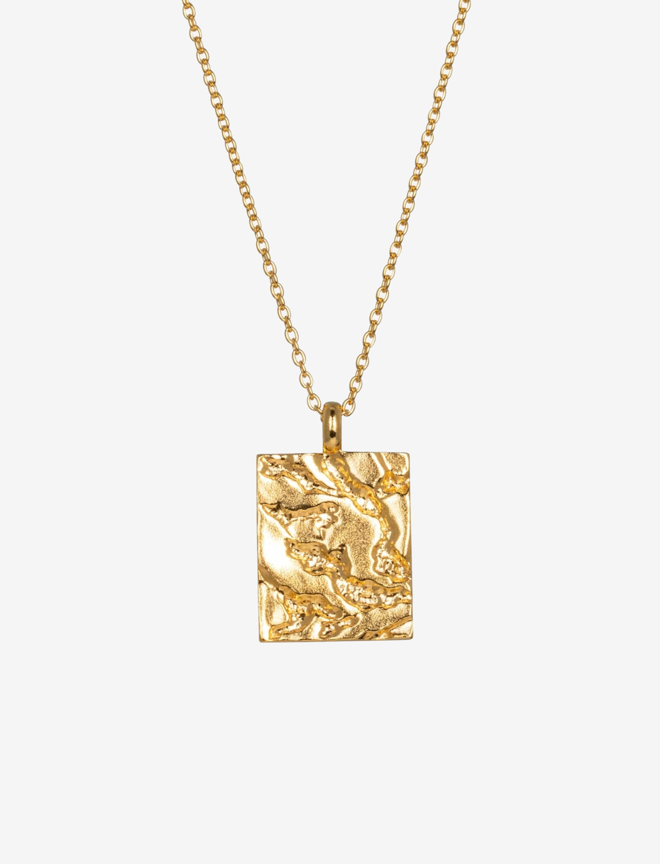 IX Studios - IX Rustic Square Pendant - halskæder - gold - 0